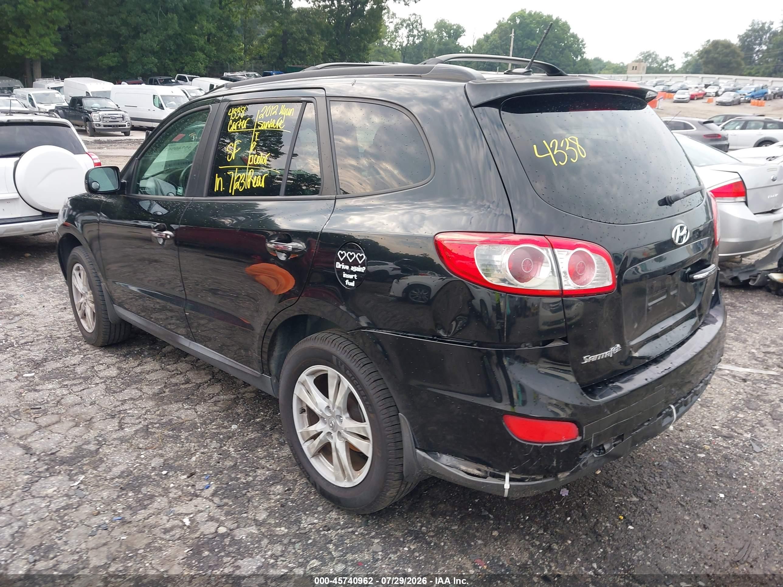 2012 Hyundai Santa Fe Limited Black vin: 5XYZK3AB6CG111900