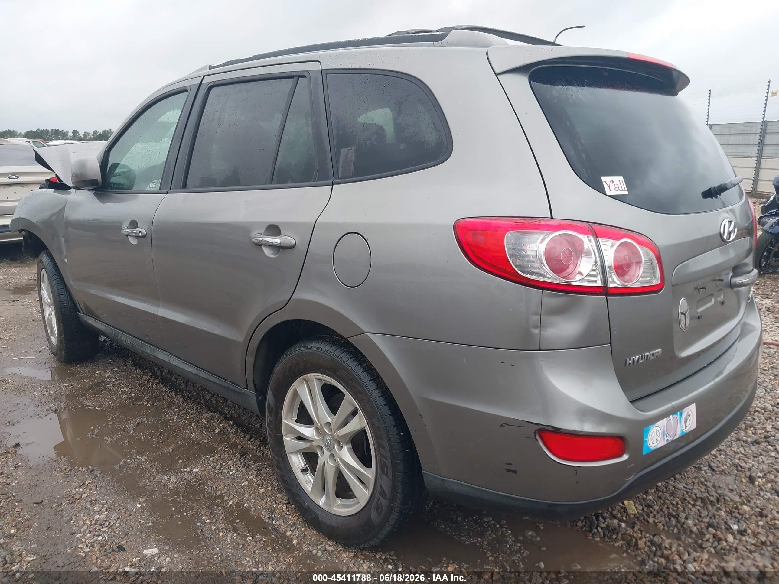 2011 Hyundai Santa Fe Limited Gray vin: 5XYZK3AB7BG086777