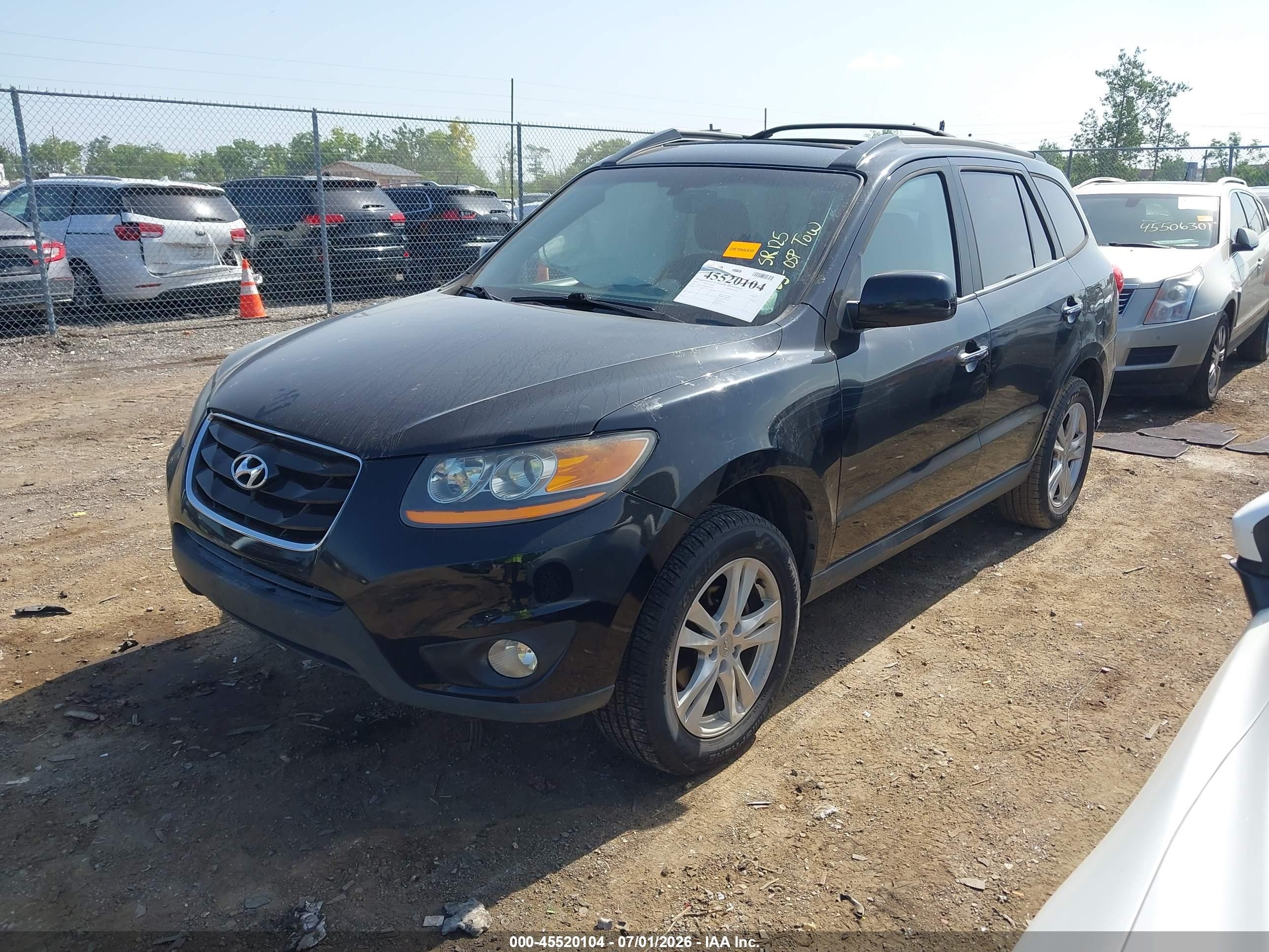 2011 Hyundai Santa Fe Limited Black vin: 5XYZK3AB8BG047910
