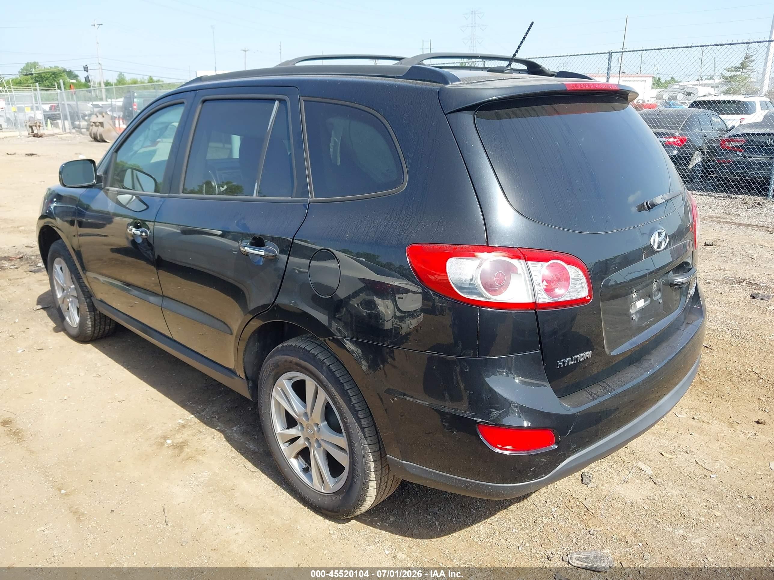 2011 Hyundai Santa Fe Limited Black vin: 5XYZK3AB8BG047910
