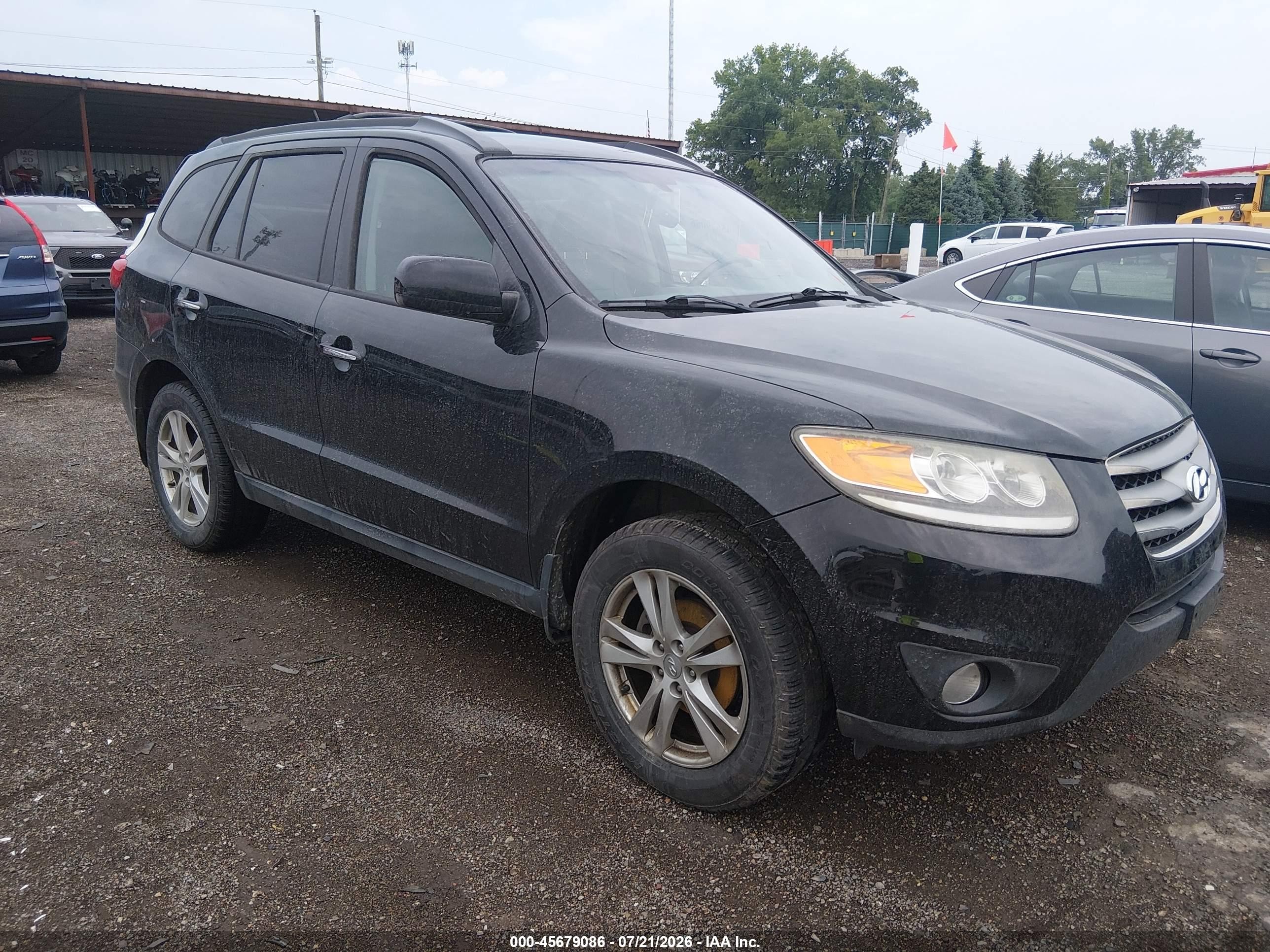 2012 Hyundai Santa Fe Limited V6 Black vin: 5XYZK4AG3CG132110