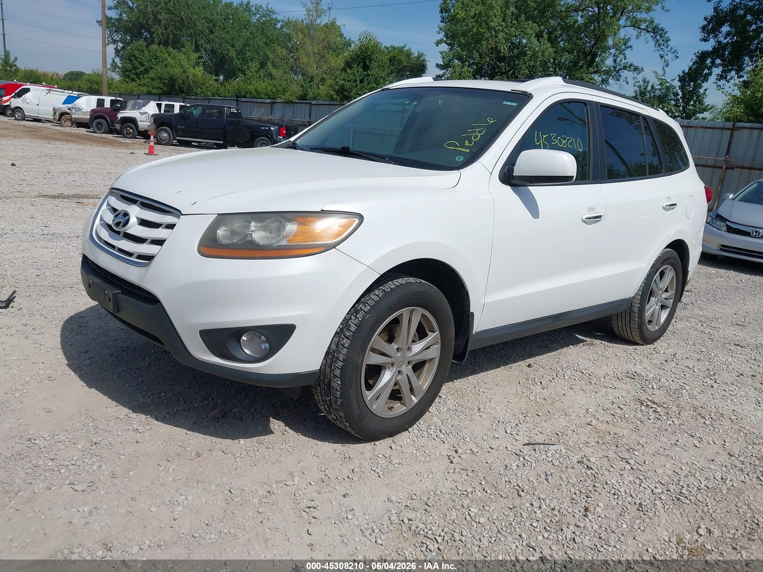 2011 Hyundai Santa Fe Limited V6 White vin: 5XYZK4AG4BG034332