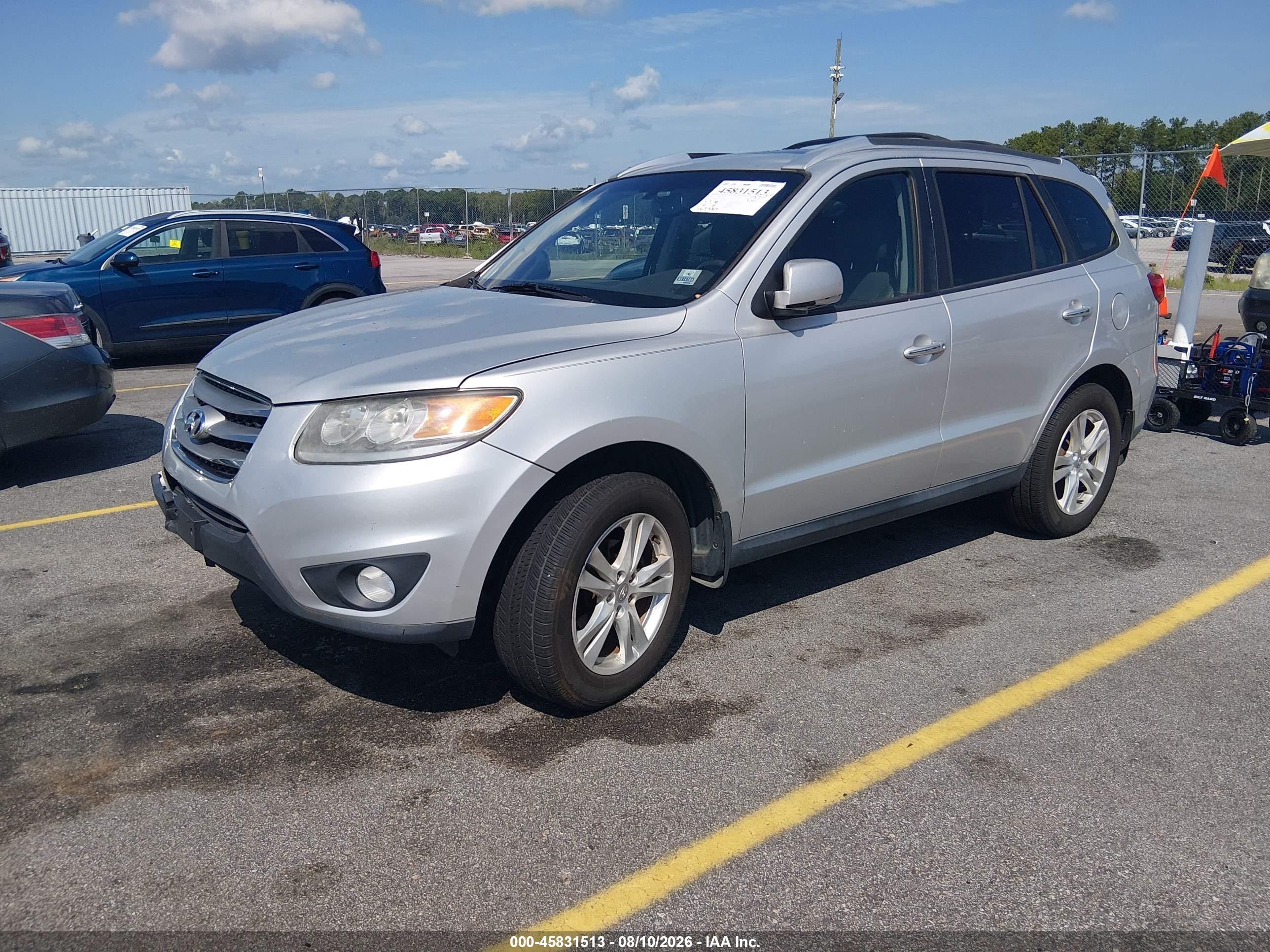 2012 Hyundai Santa Fe Limited V6 Silver vin: 5XYZK4AG5CG095805