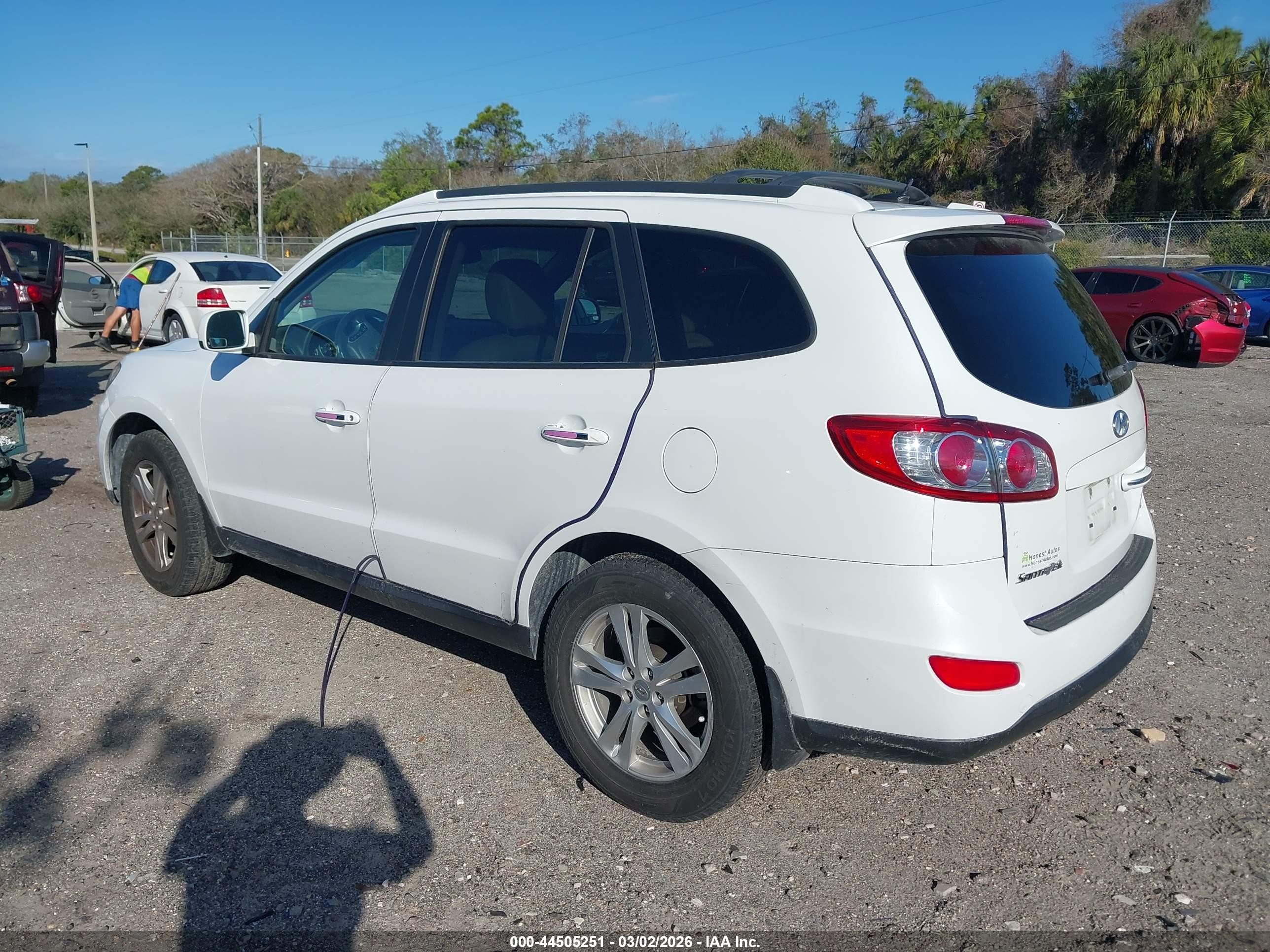 2012 Hyundai Santa Fe Limited V6 White vin: 5XYZK4AG7CG139366
