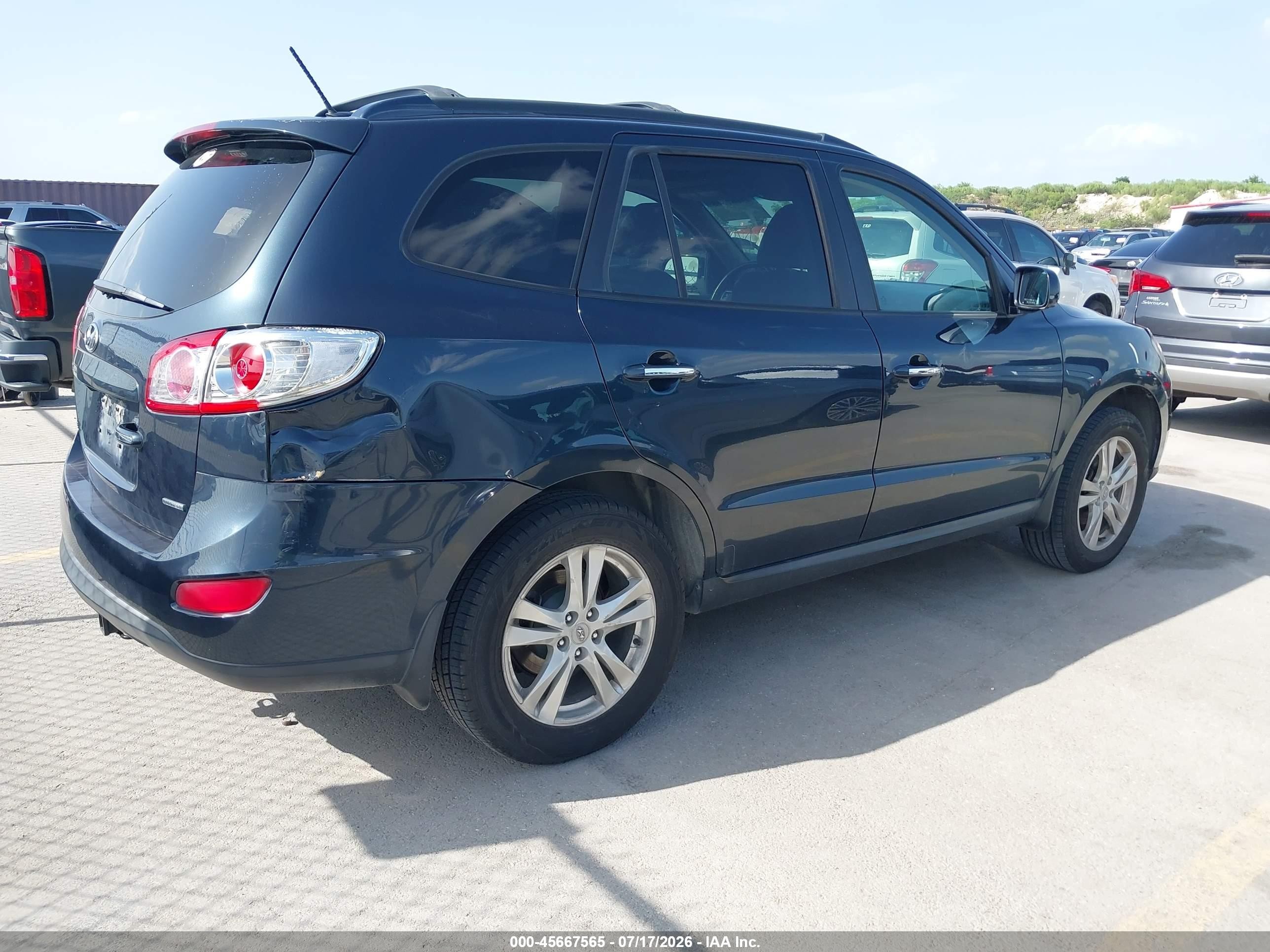 2012 Hyundai Santa Fe Limited V6 Dark Blue vin: 5XYZK4AG8CG146200
