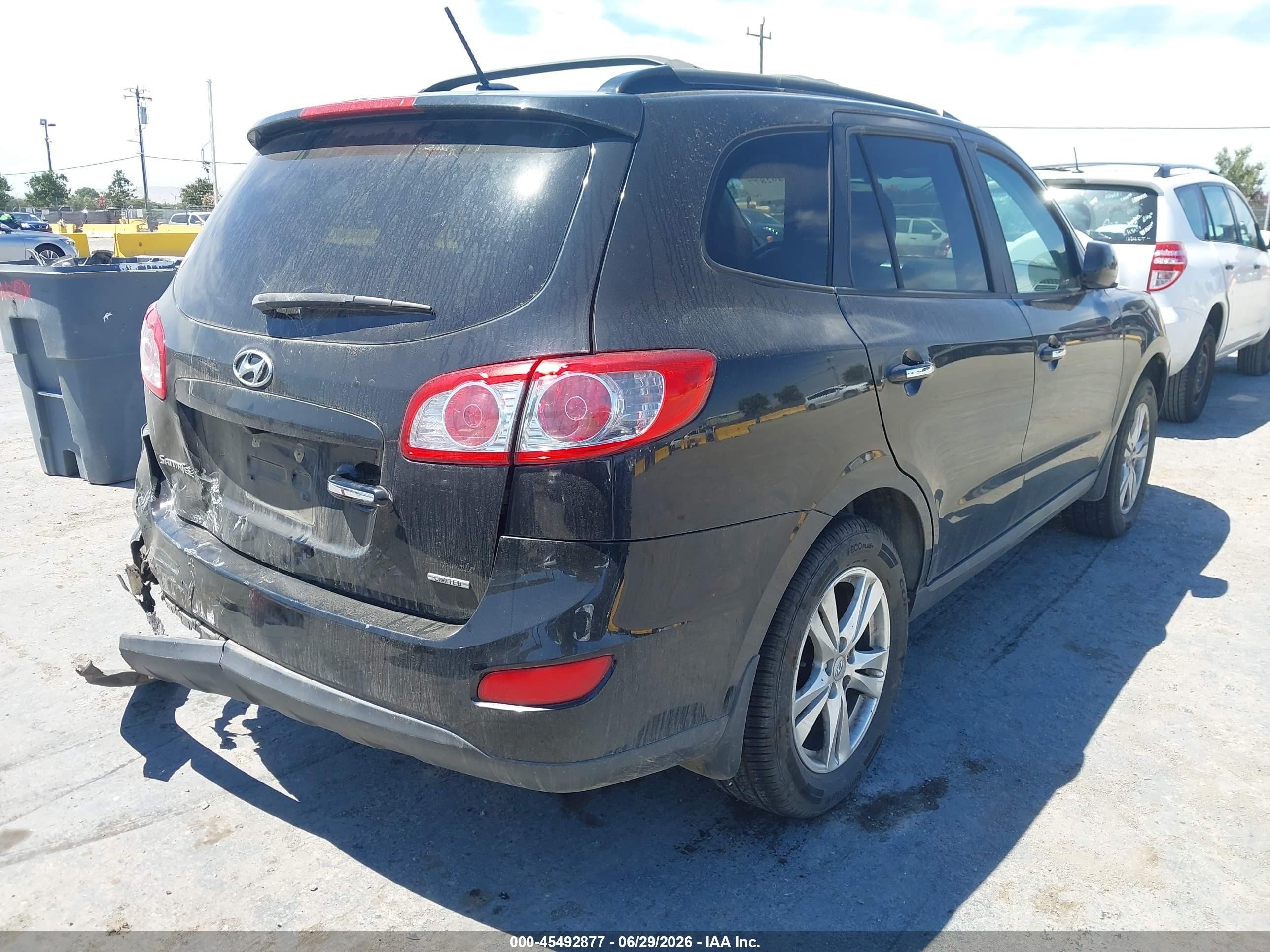 2012 Hyundai Santa Fe Limited V6 Black vin: 5XYZK4AG8CG159030