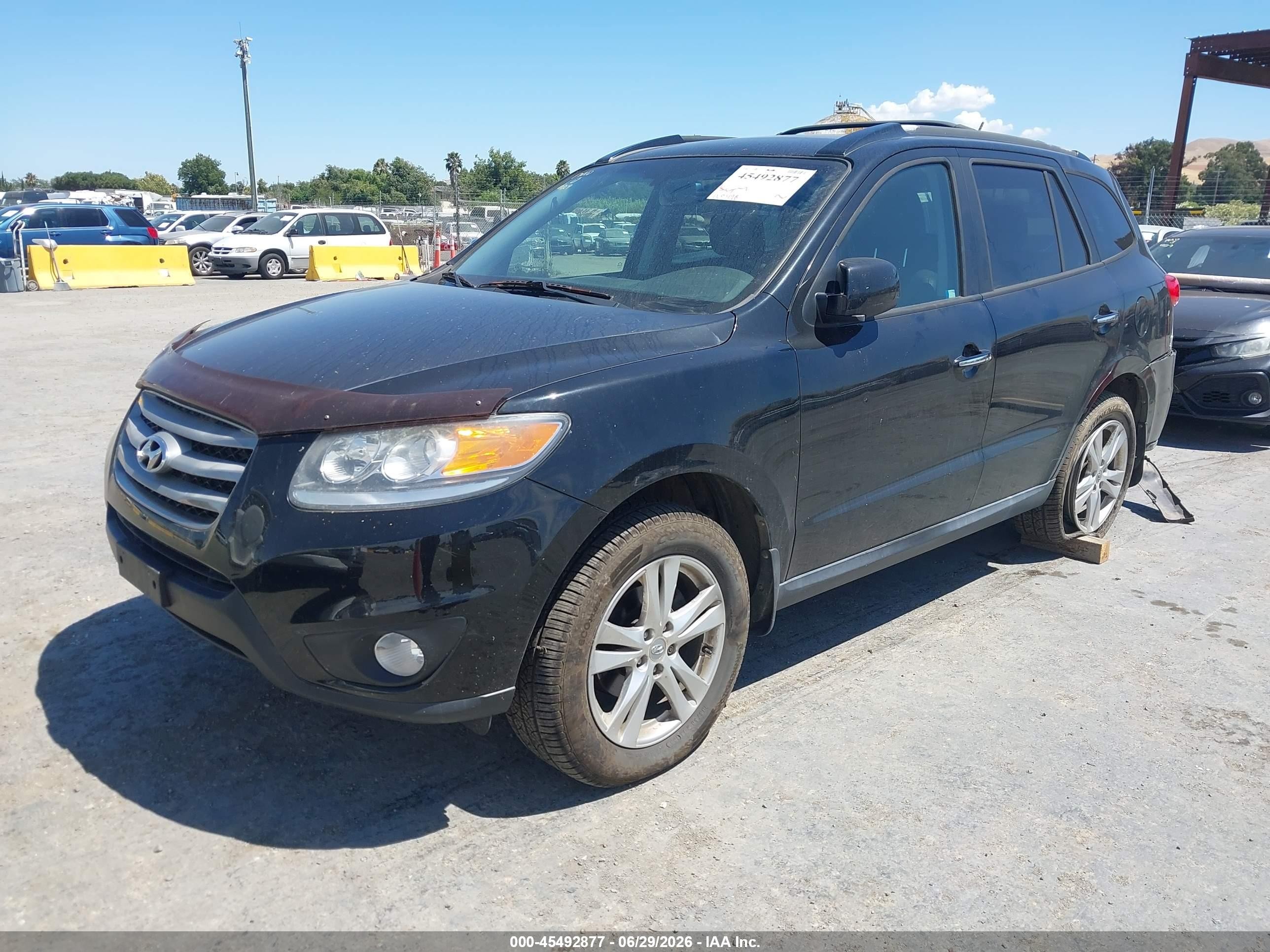 2012 Hyundai Santa Fe Limited V6 Black vin: 5XYZK4AG8CG159030