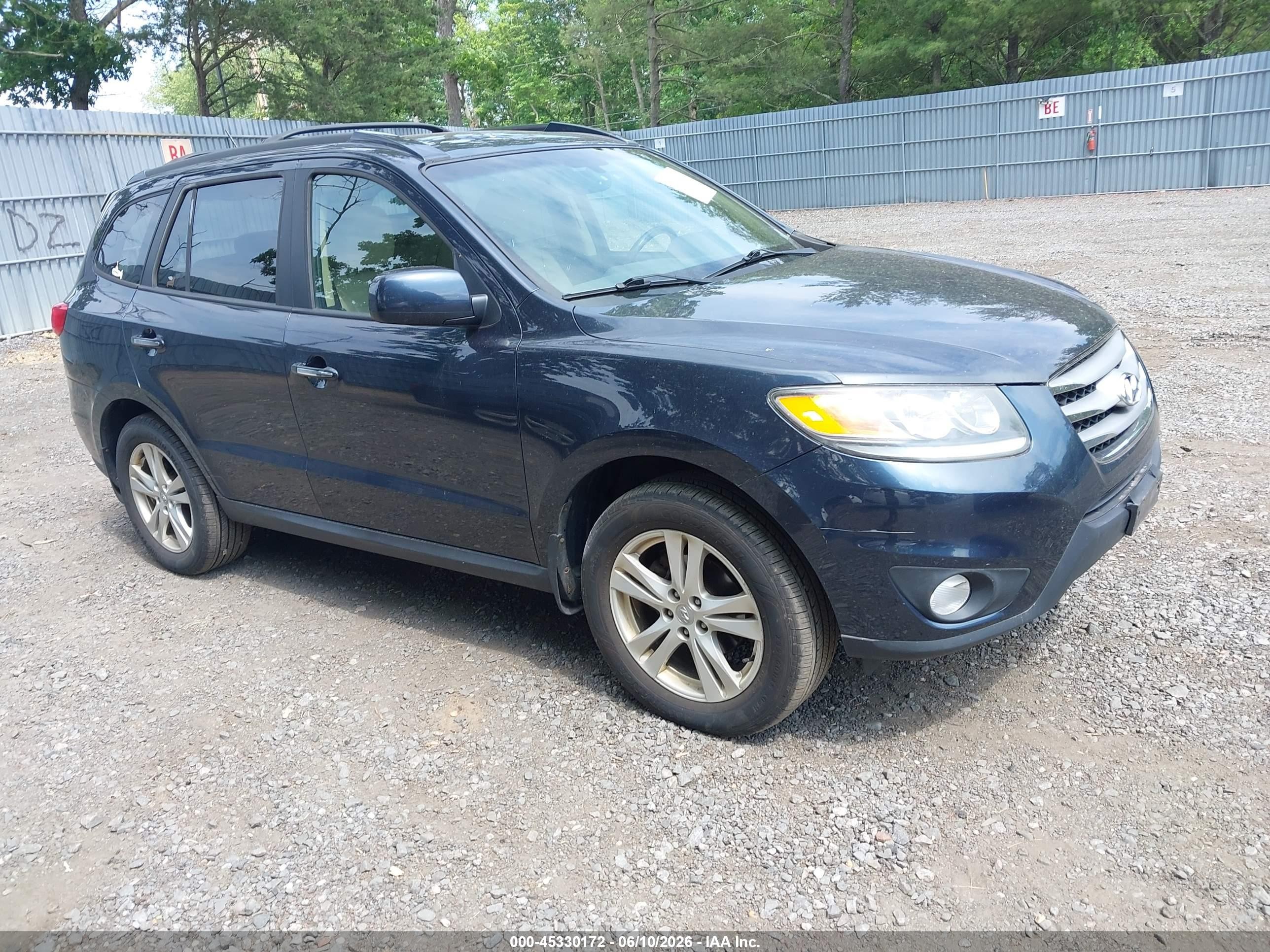 2012 Hyundai Santa Fe Limited V6 Blue vin: 5XYZKDAG1CG098944