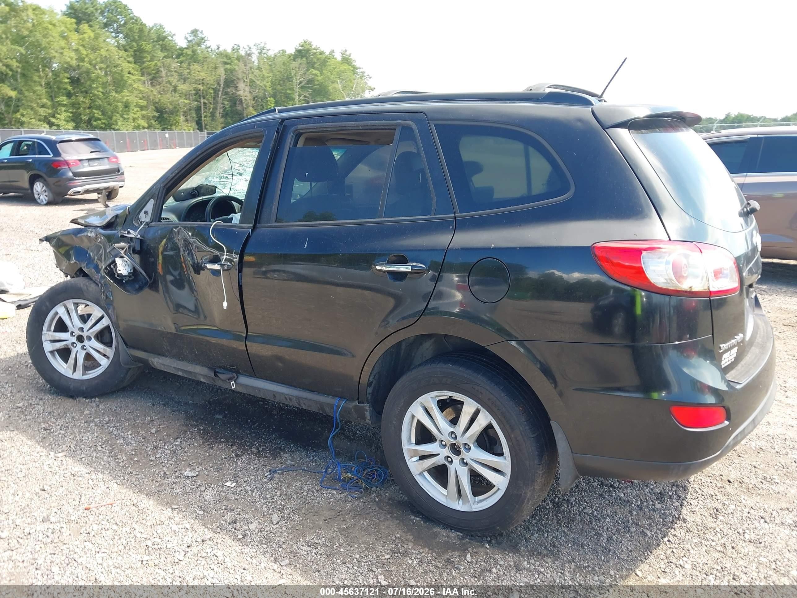 2012 Hyundai Santa Fe Limited V6 Black vin: 5XYZKDAG3CG096614