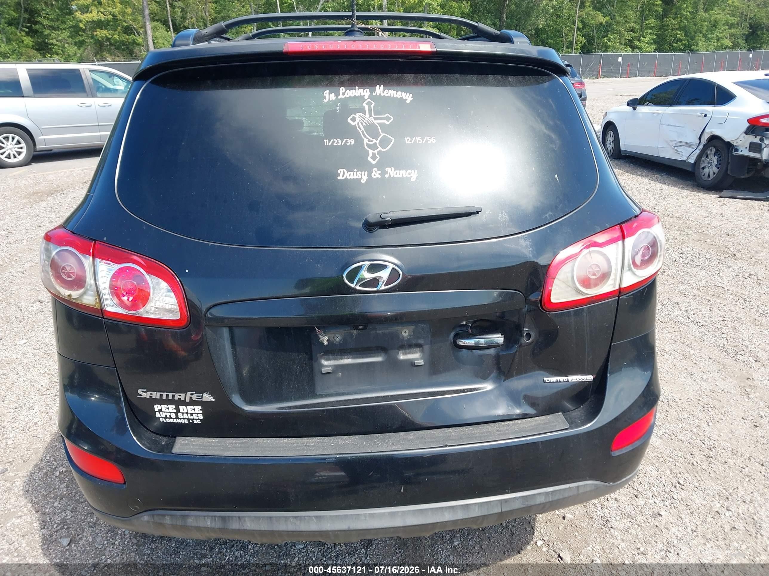 2012 Hyundai Santa Fe Limited V6 Black vin: 5XYZKDAG3CG096614