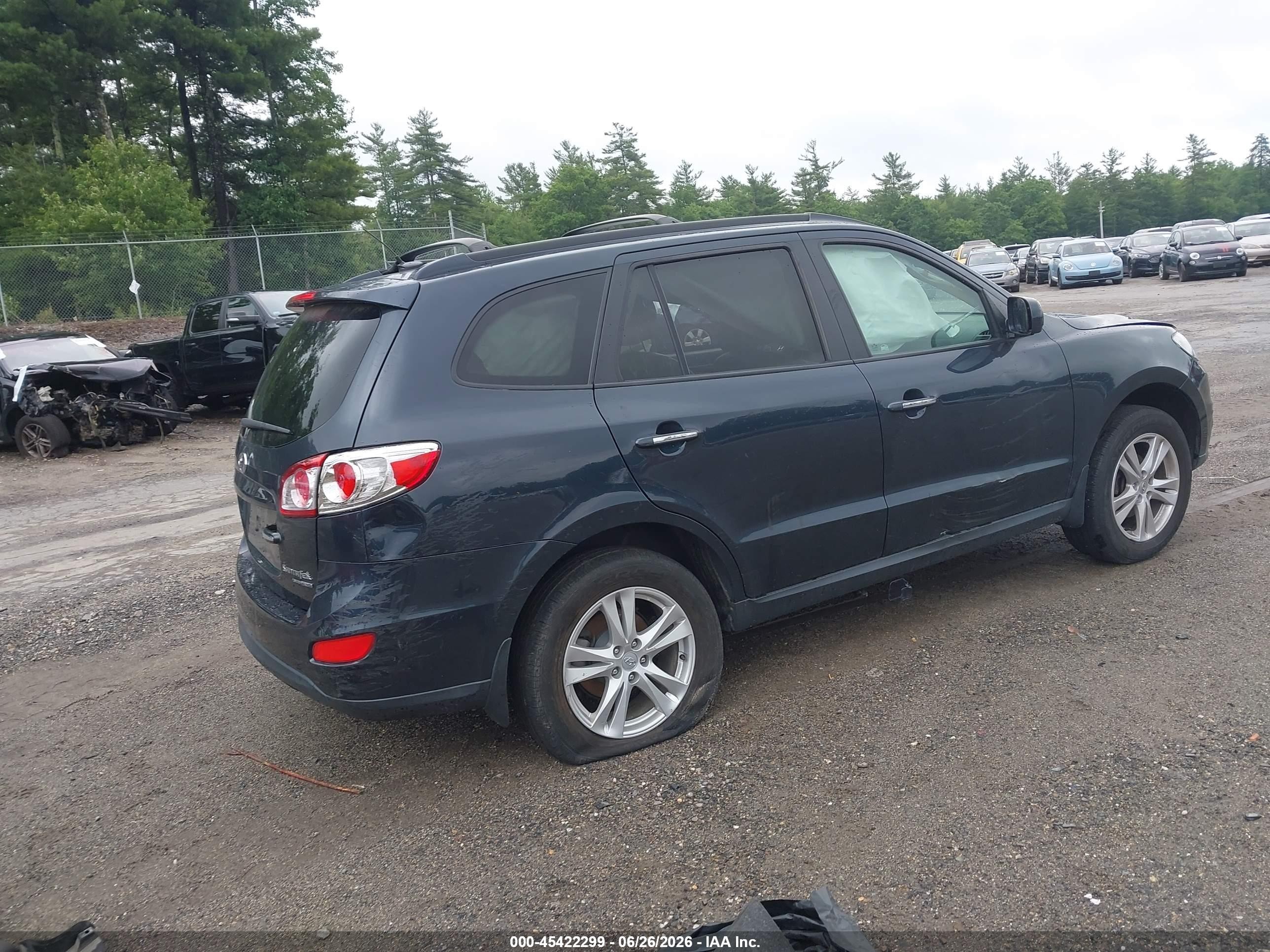 2011 Hyundai Santa Fe Limited V6 Blue vin: 5XYZKDAG5BG089128