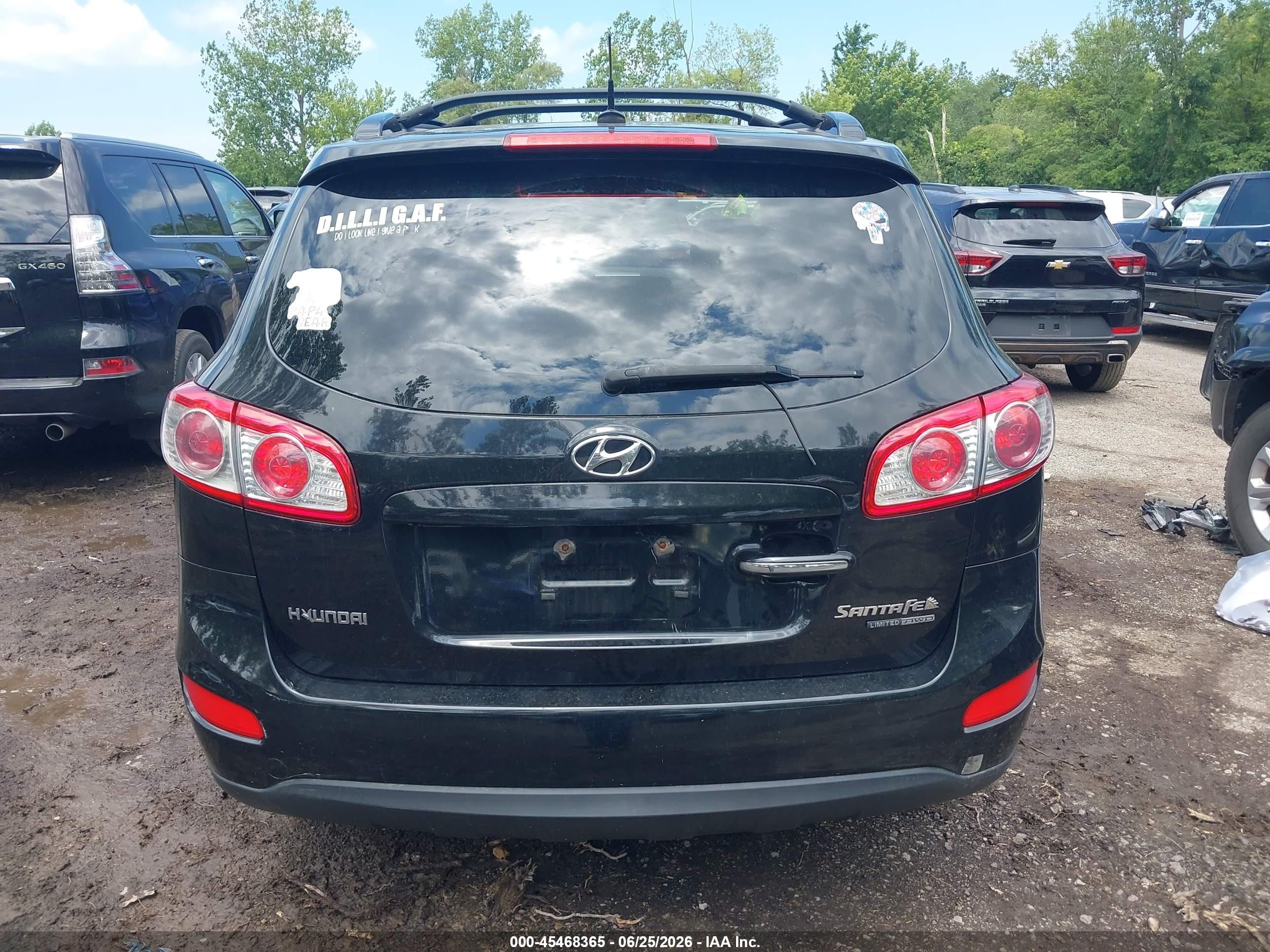 2011 Hyundai Santa Fe Limited V6 Black vin: 5XYZKDAG6BG061371