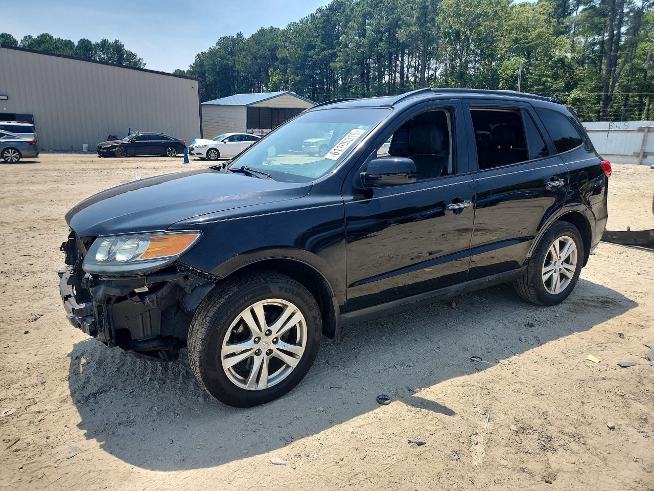 2012 Hyundai Santa Fe Limited Black vin: 5XYZKDAG7CG140095
