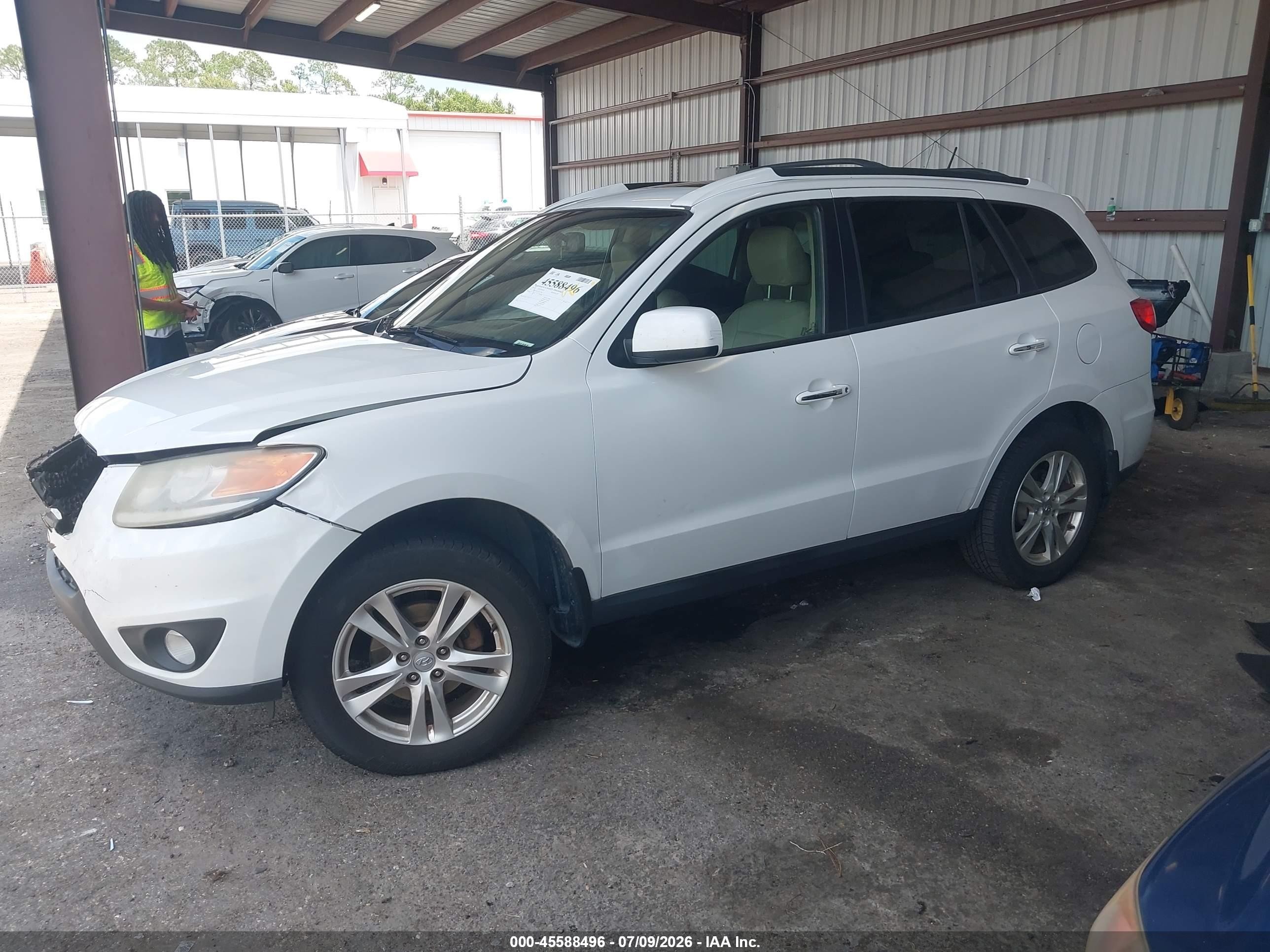 2012 Hyundai Santa Fe Limited V6 White vin: 5XYZKDAG7CG152764