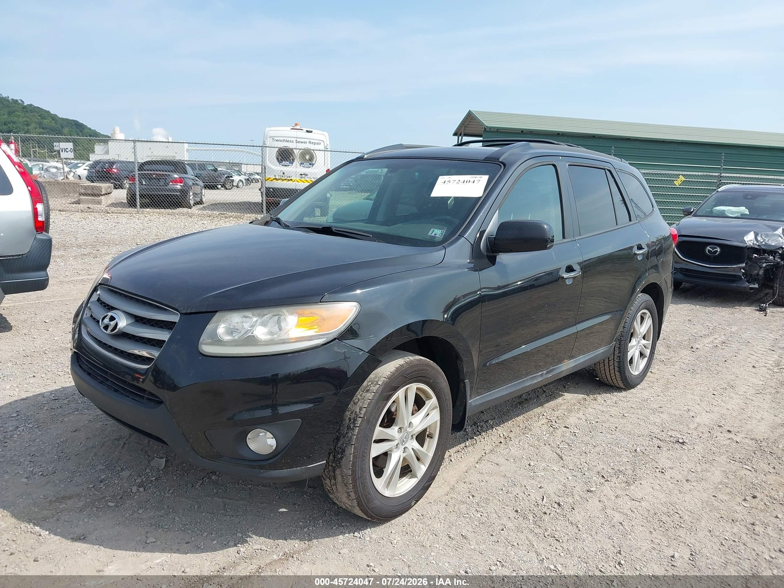 2012 Hyundai Santa Fe Limited V6 Black vin: 5XYZKDAGXCG095461