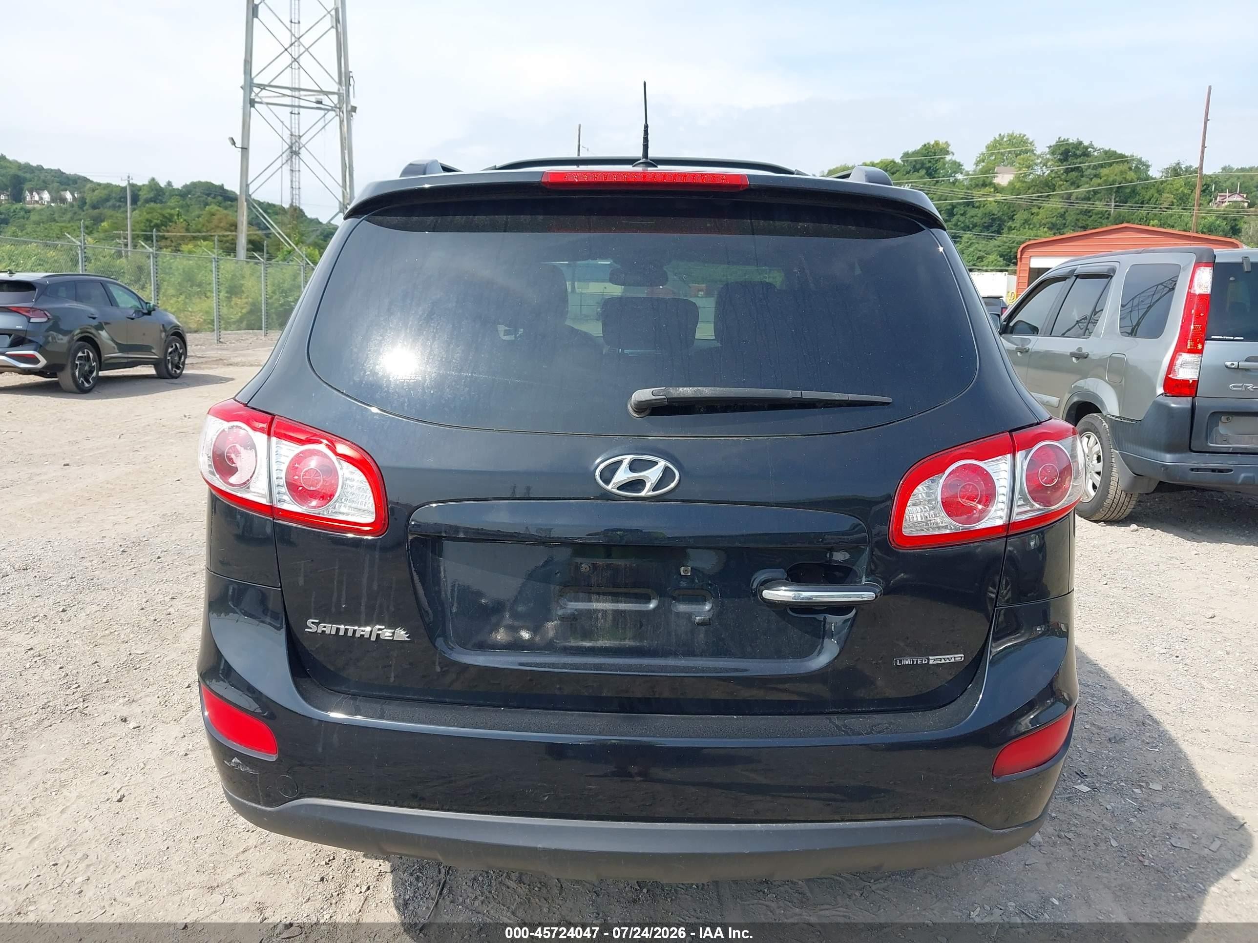 2012 Hyundai Santa Fe Limited V6 Black vin: 5XYZKDAGXCG095461