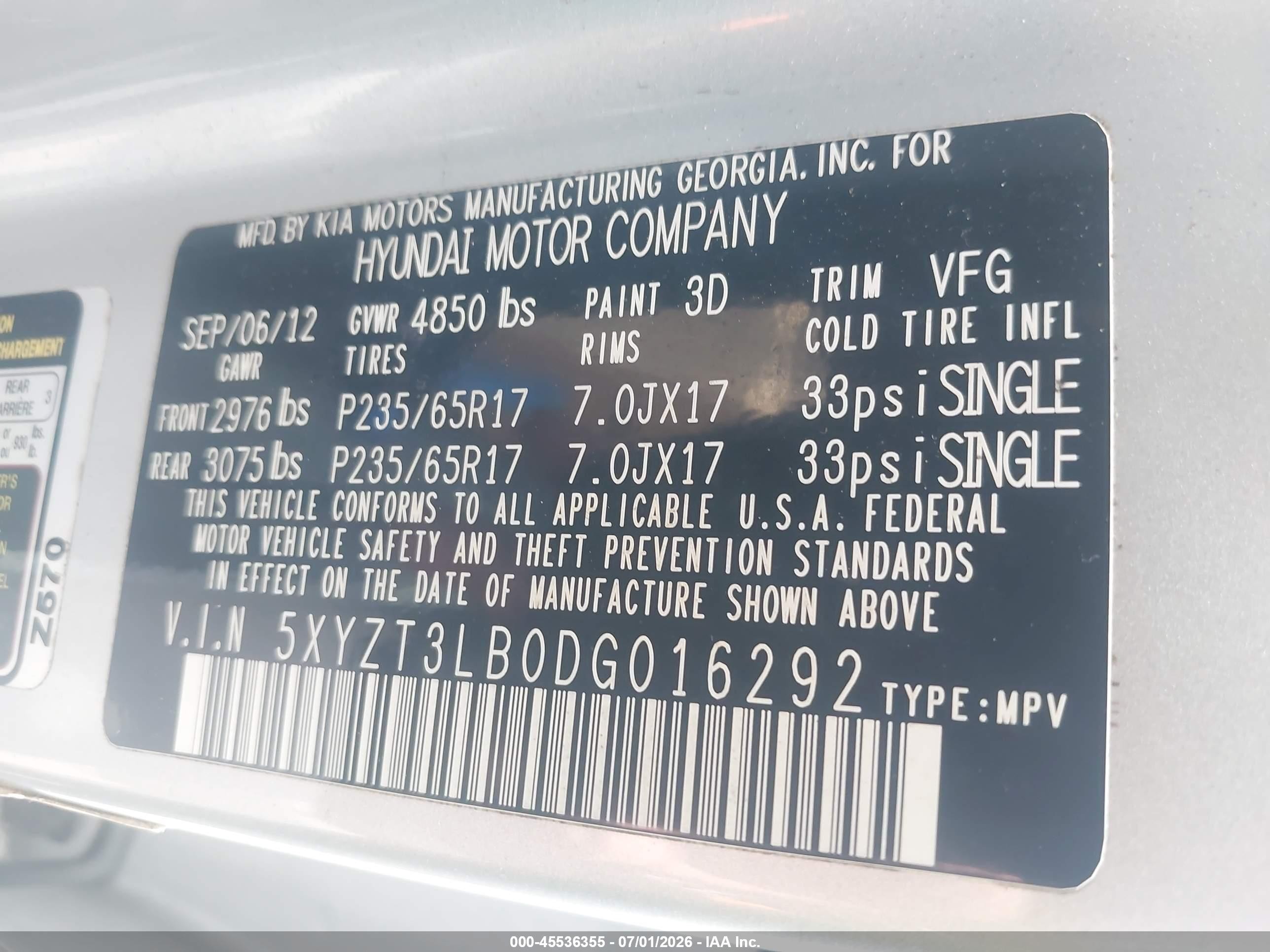 2013 Hyundai Santa Fe Sport Серый vin: 5XYZT3LB0DG016292