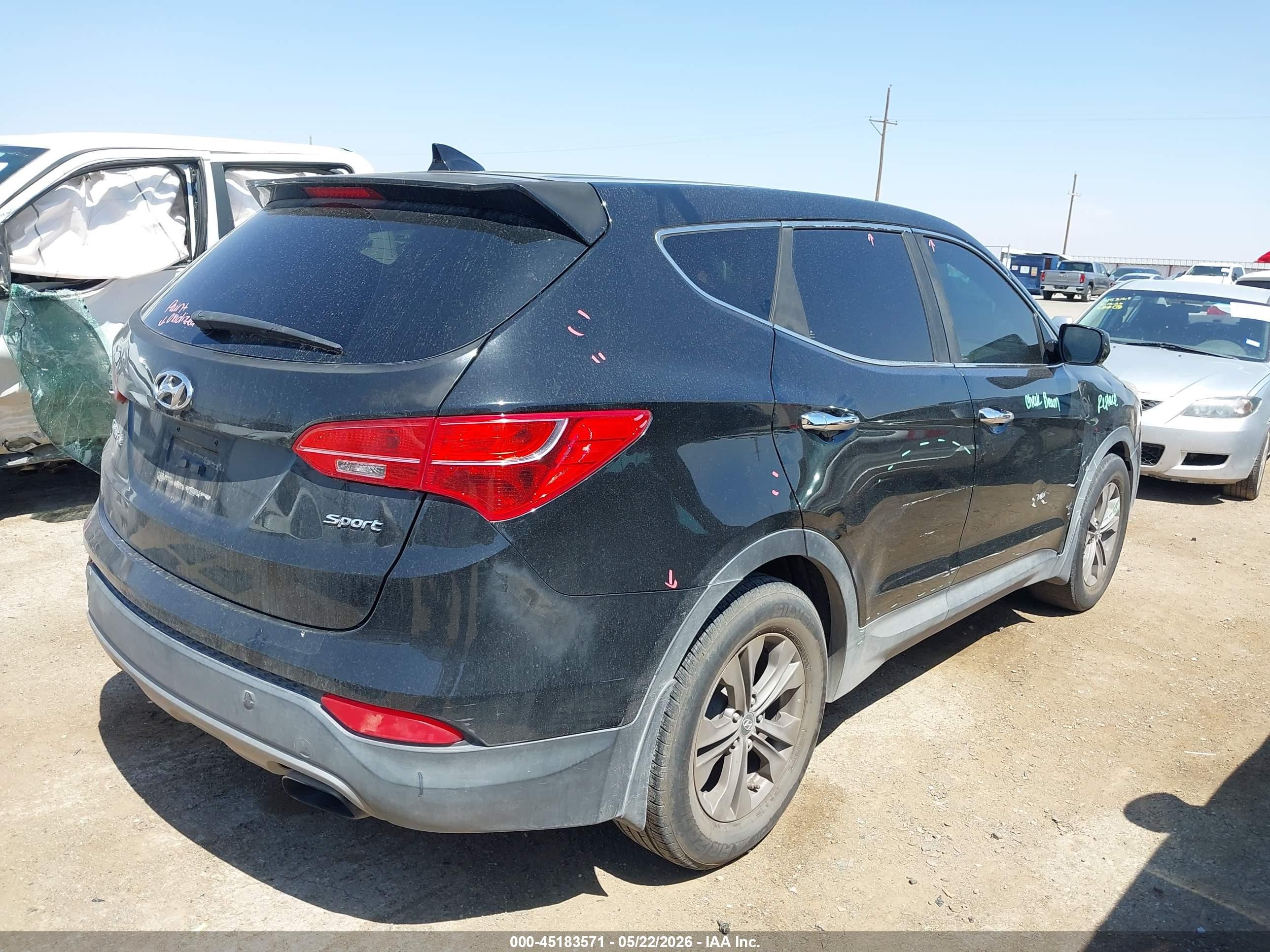 2013 Hyundai Santa Fe Sport Black vin: 5XYZT3LB0DG084835