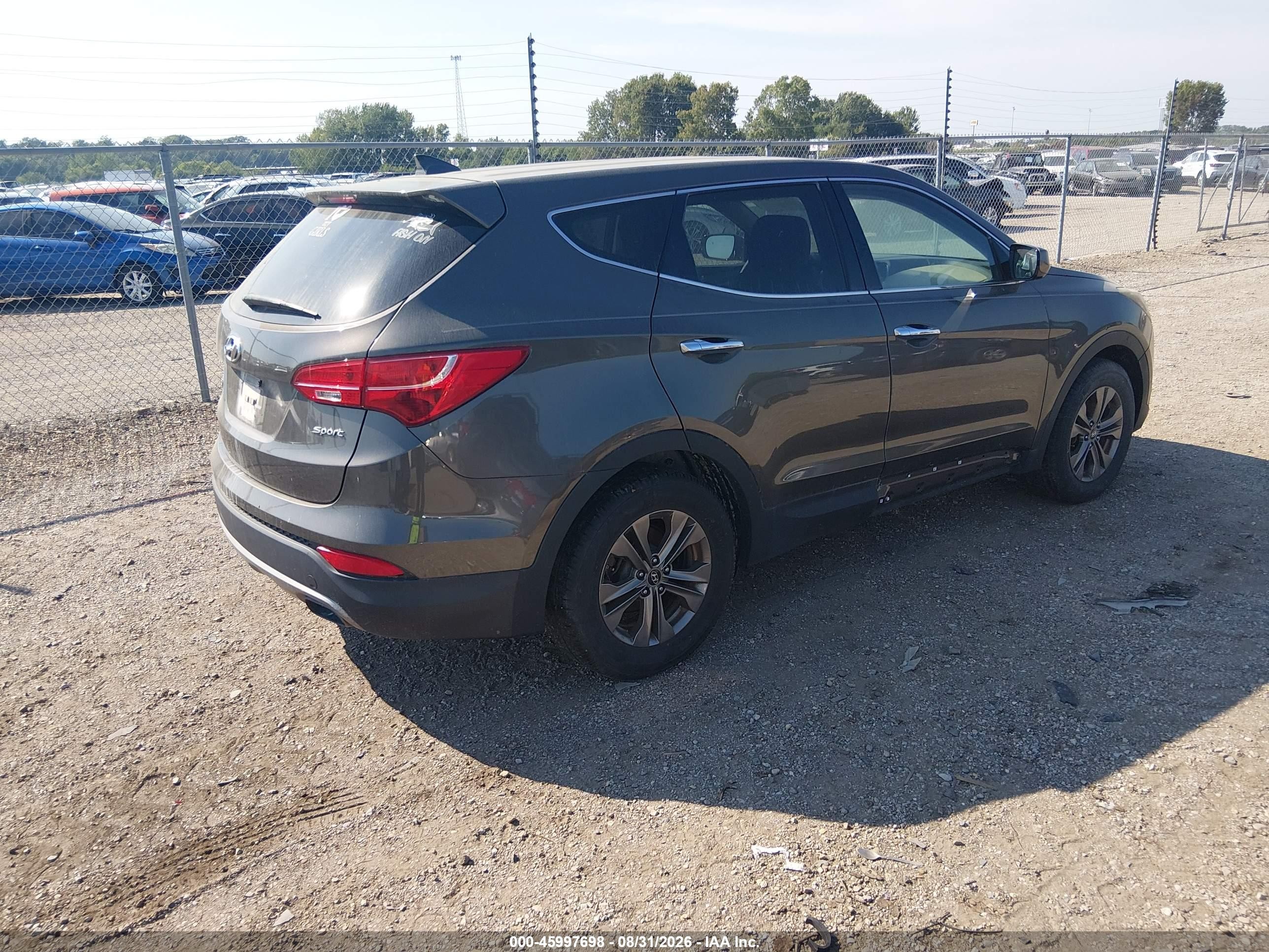2013 Hyundai Santa Fe Sport Gray vin: 5XYZT3LB0DG122550