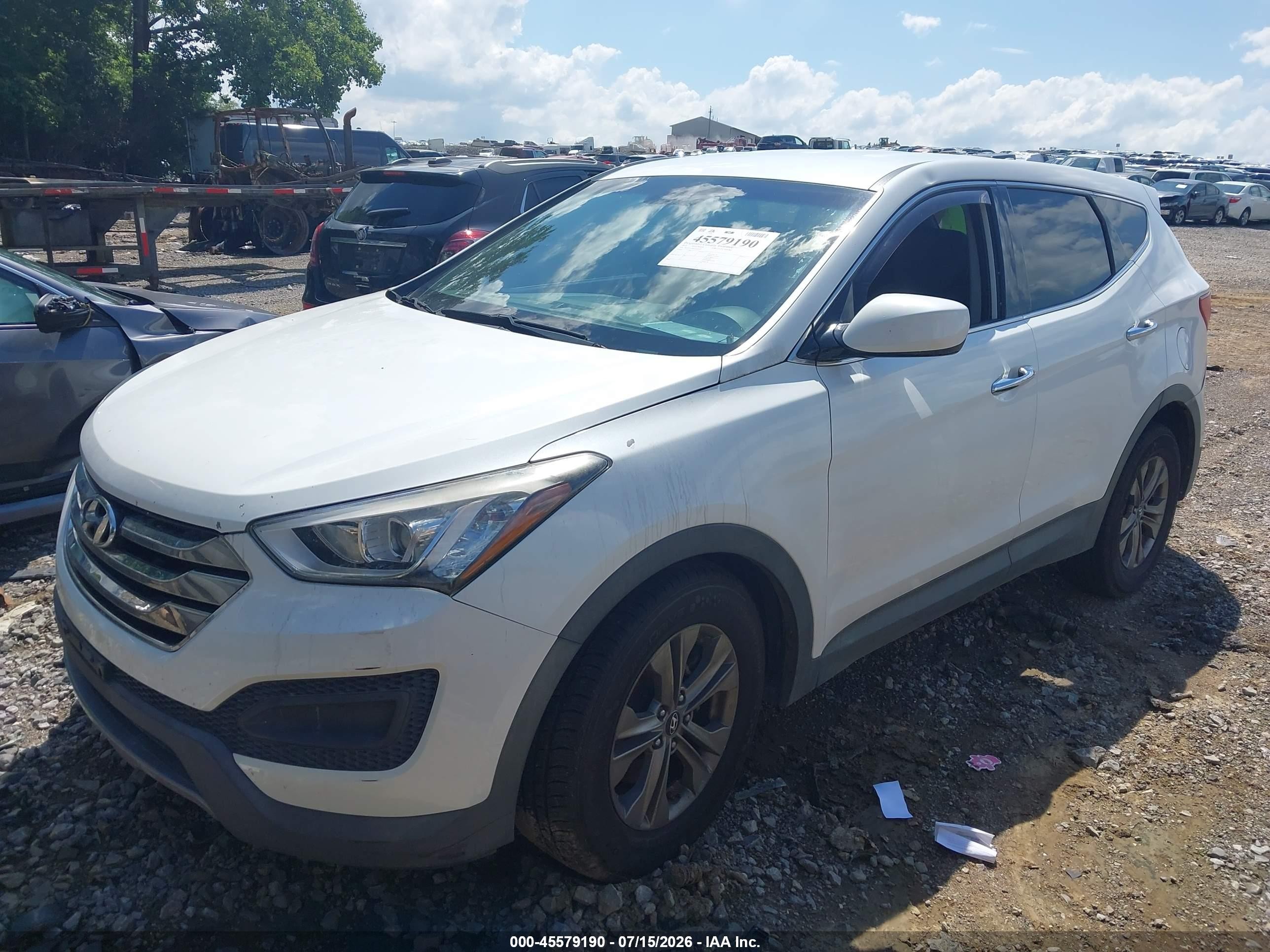 2014 Hyundai Santa Fe Sport 2.4l White vin: 5XYZT3LB0EG146929