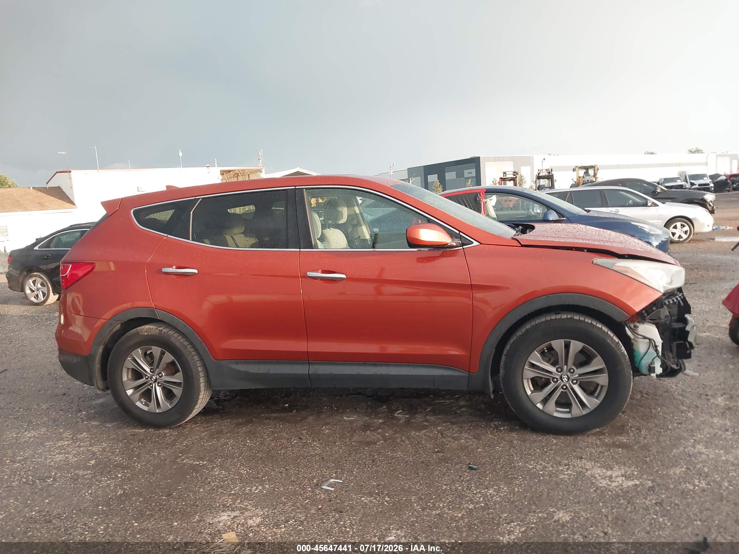 2014 Hyundai Santa Fe Sport 2.4l Orange vin: 5XYZT3LB0EG167408