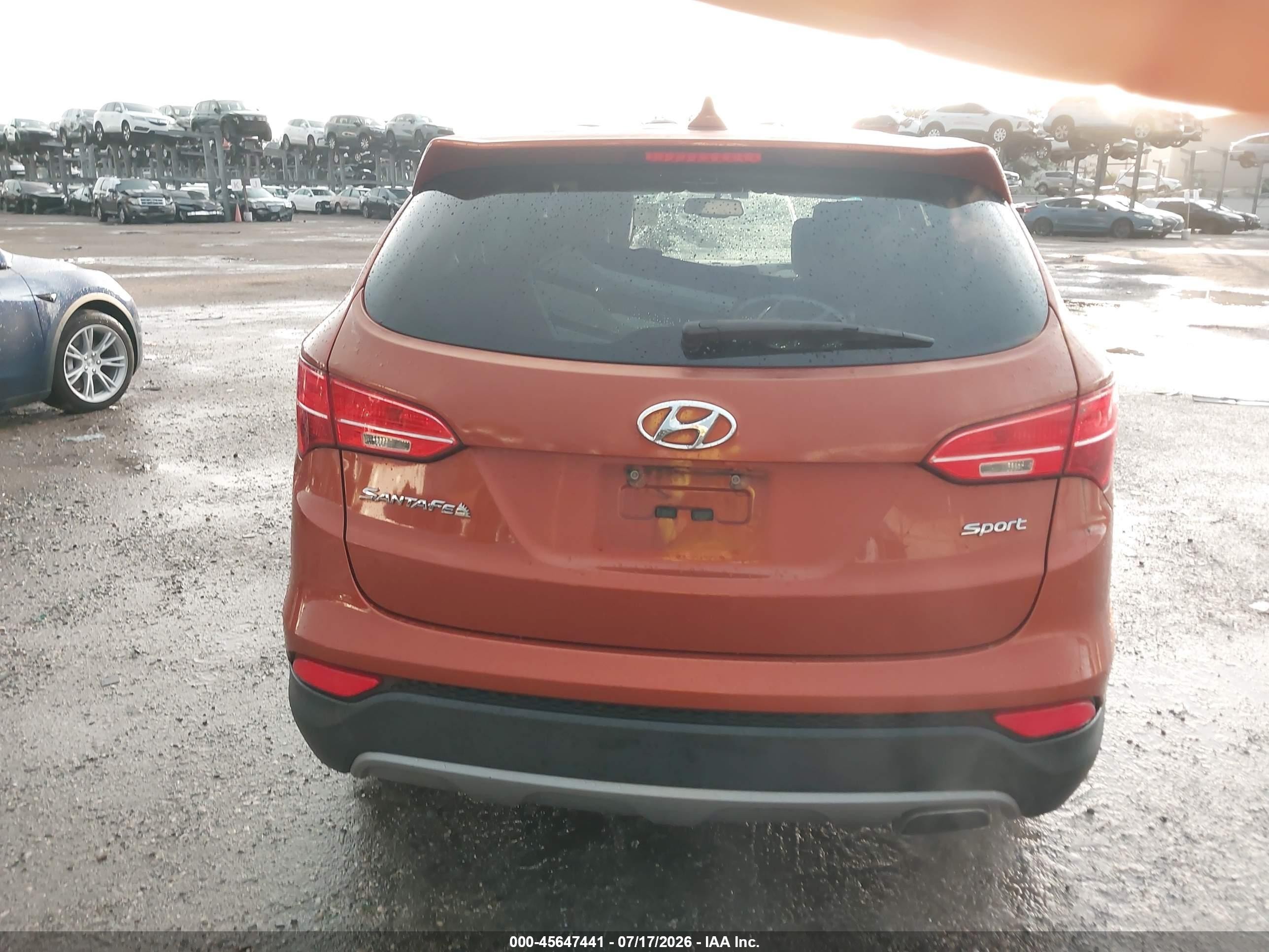 2014 Hyundai Santa Fe Sport 2.4l Orange vin: 5XYZT3LB0EG167408