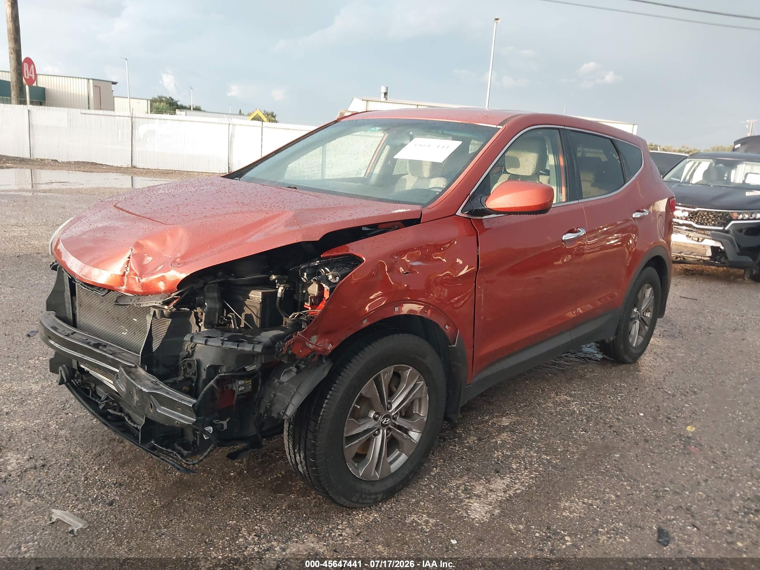 2014 Hyundai Santa Fe Sport 2.4l Orange vin: 5XYZT3LB0EG167408