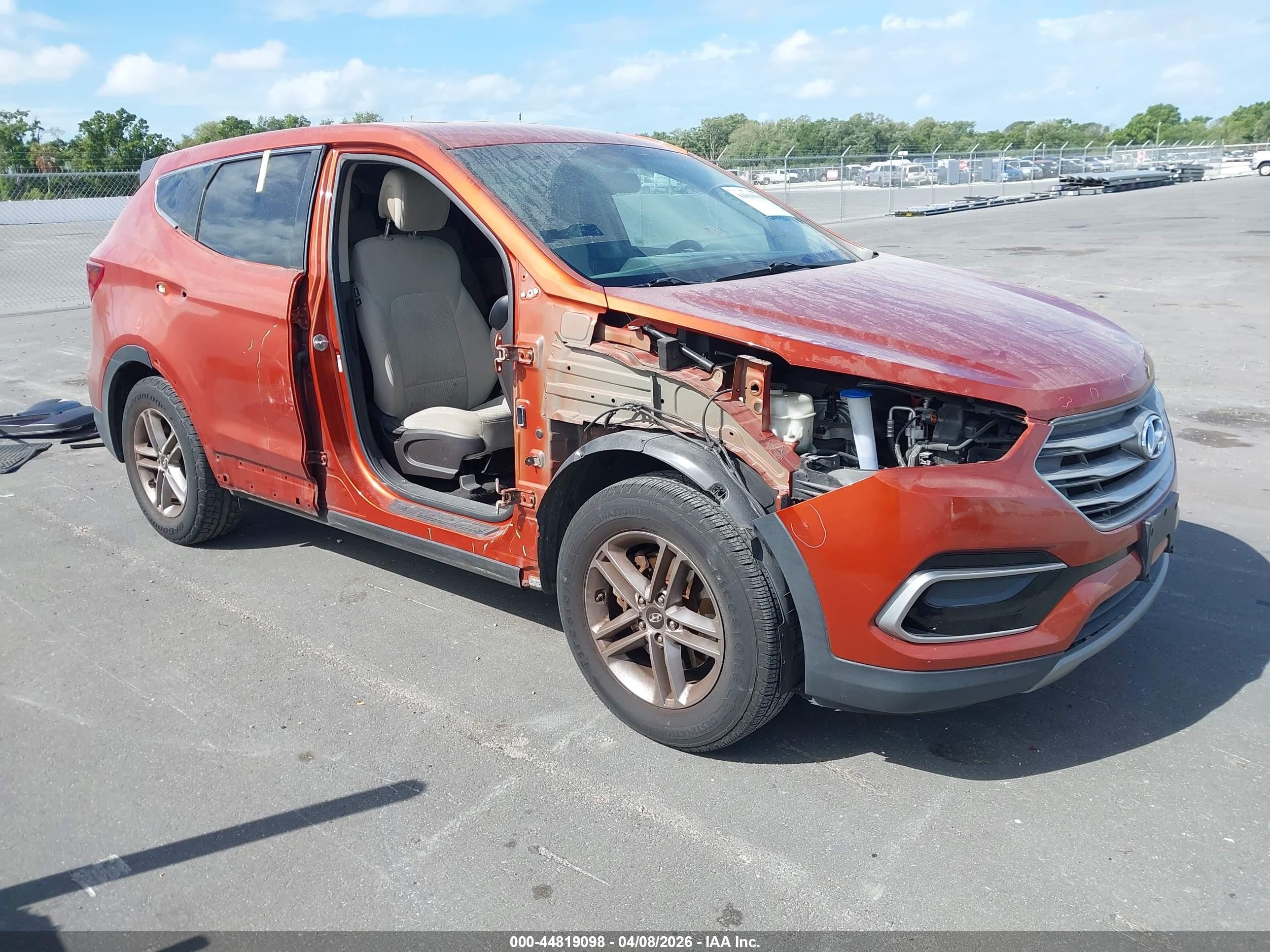 2017 Hyundai Santa Fe Sport 2.4l Orange vin: 5XYZT3LB0HG435412