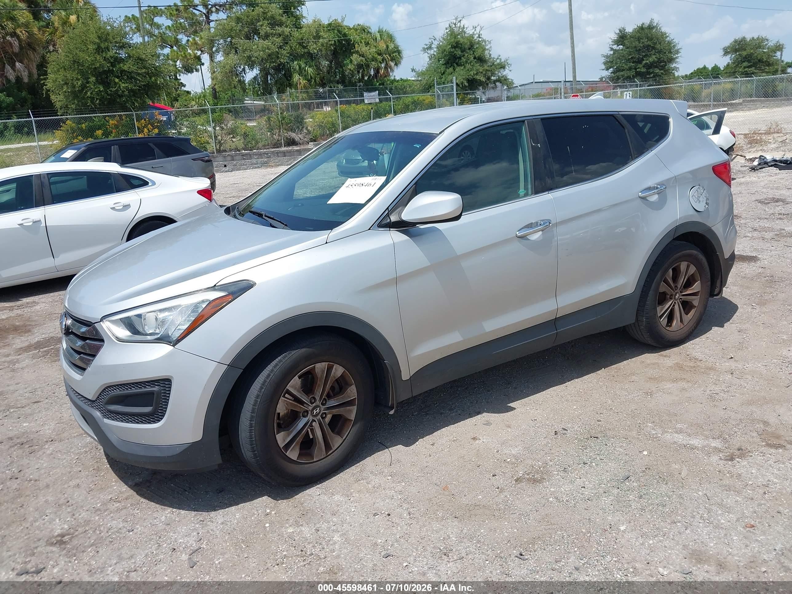 2013 Hyundai Santa Fe Sport Silver vin: 5XYZT3LB1DG071351