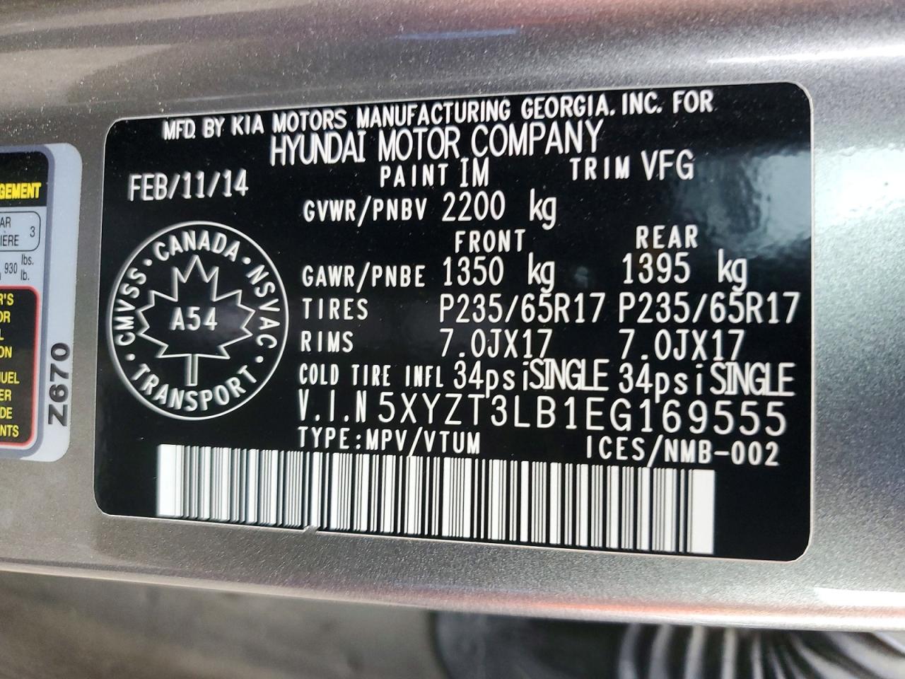 2014 Hyundai Santa Fe Sport 2.4l Gray vin: 5XYZT3LB1EG169555