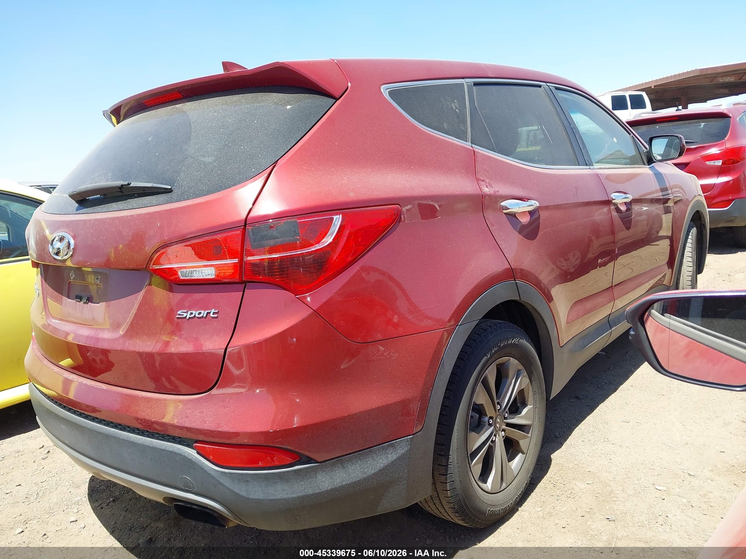 2016 Hyundai Santa Fe Sport 2.4l Burgundy vin: 5XYZT3LB3GG326652