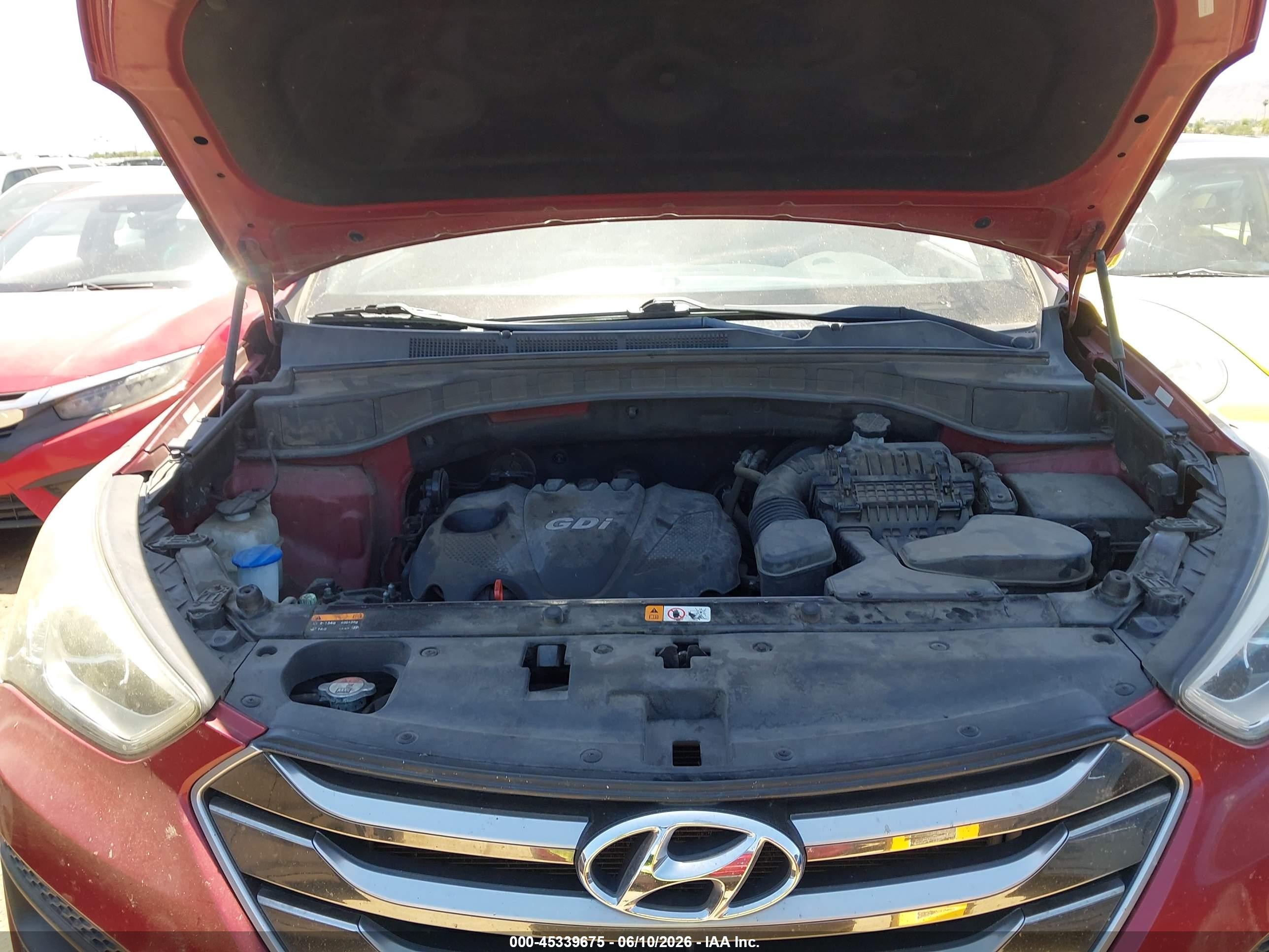 2016 Hyundai Santa Fe Sport 2.4l Burgundy vin: 5XYZT3LB3GG326652