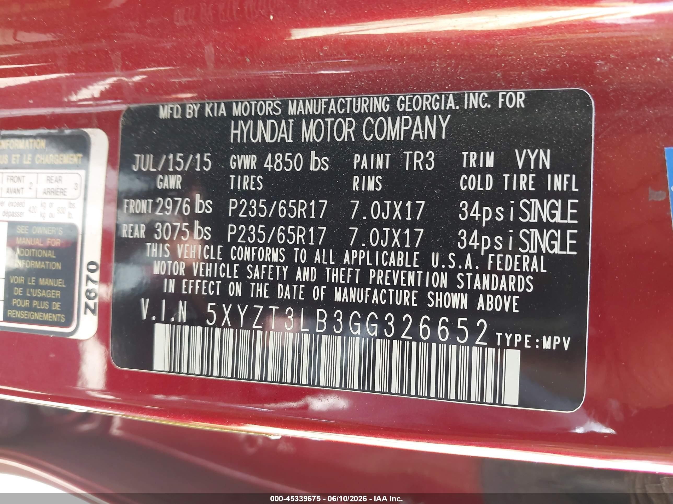 2016 Hyundai Santa Fe Sport 2.4l Burgundy vin: 5XYZT3LB3GG326652