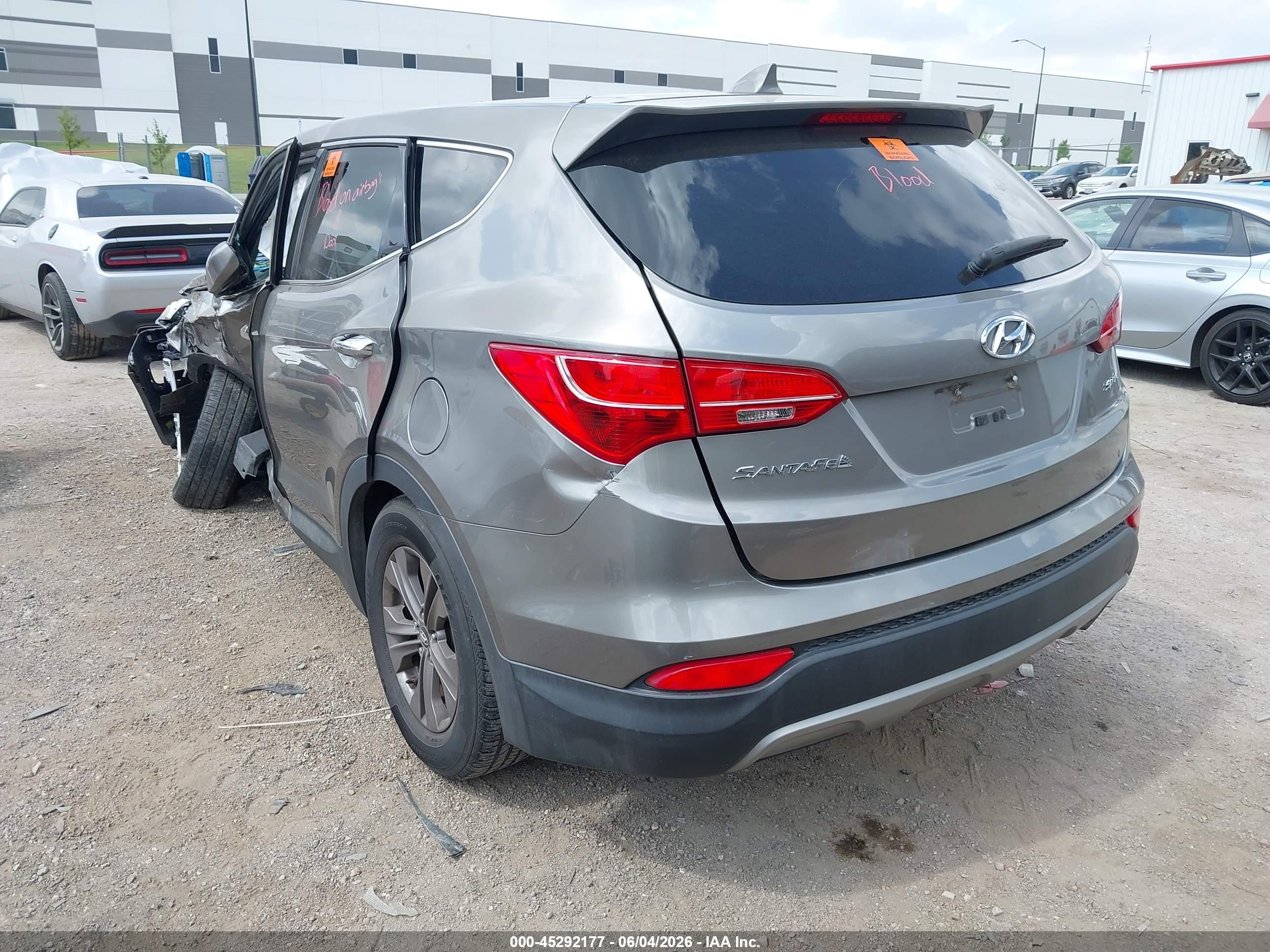 2013 Hyundai Santa Fe Sport Серый vin: 5XYZT3LB4DG010012