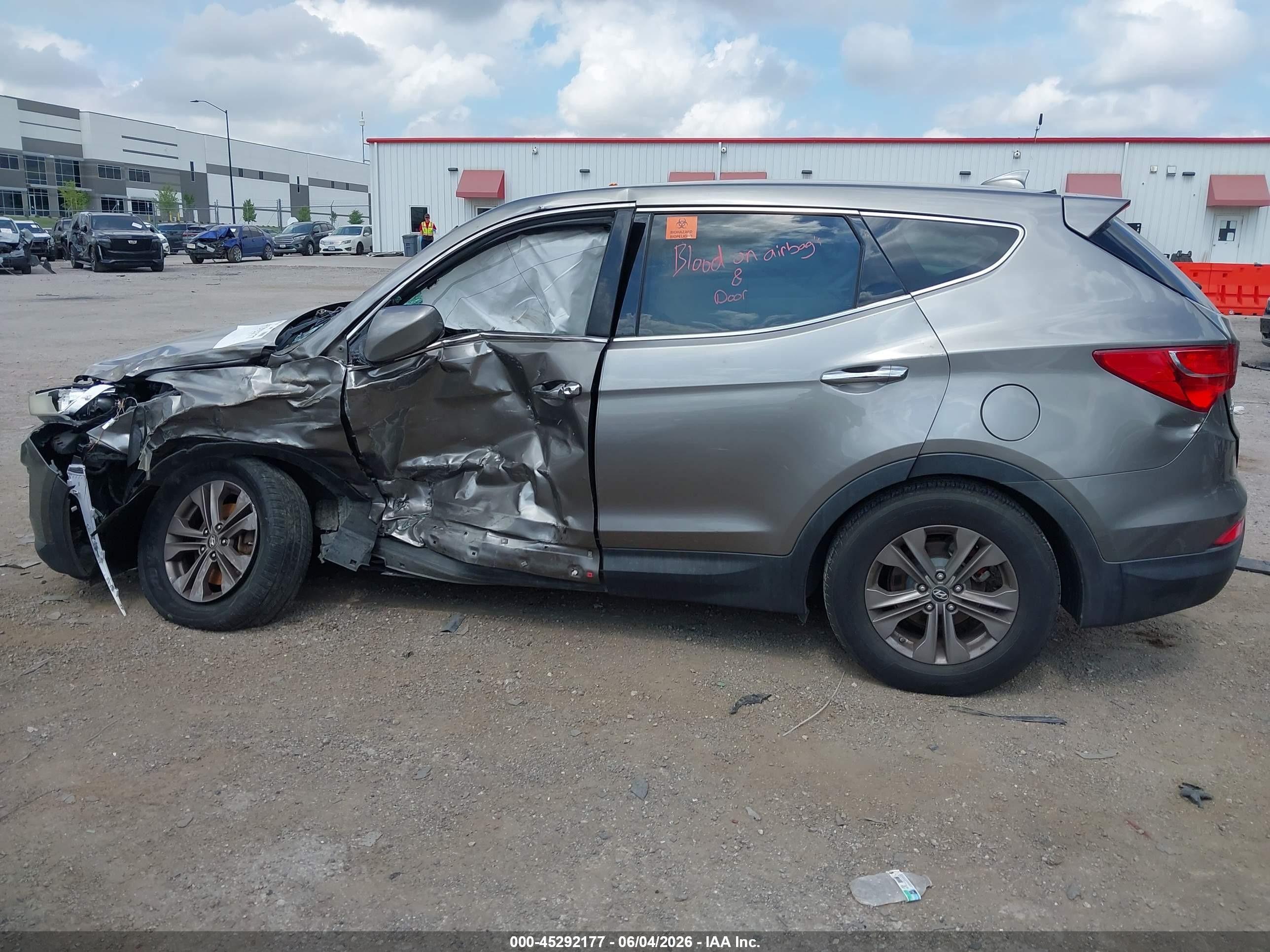 2013 Hyundai Santa Fe Sport Серый vin: 5XYZT3LB4DG010012