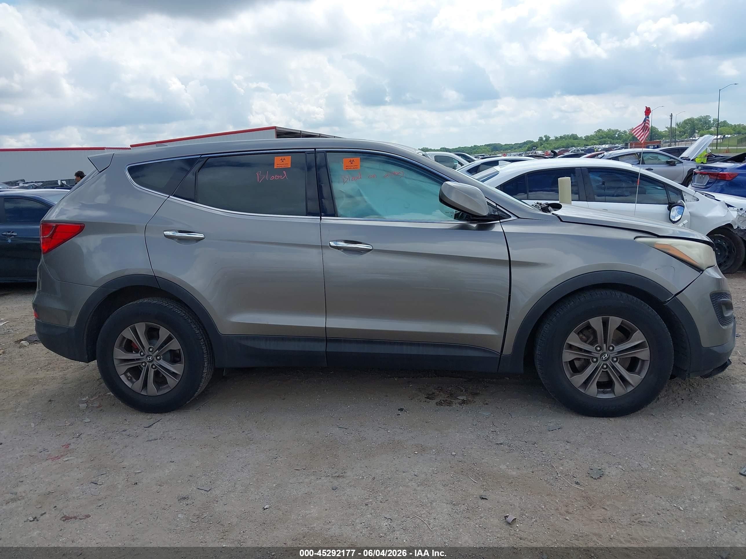 2013 Hyundai Santa Fe Sport Серый vin: 5XYZT3LB4DG010012