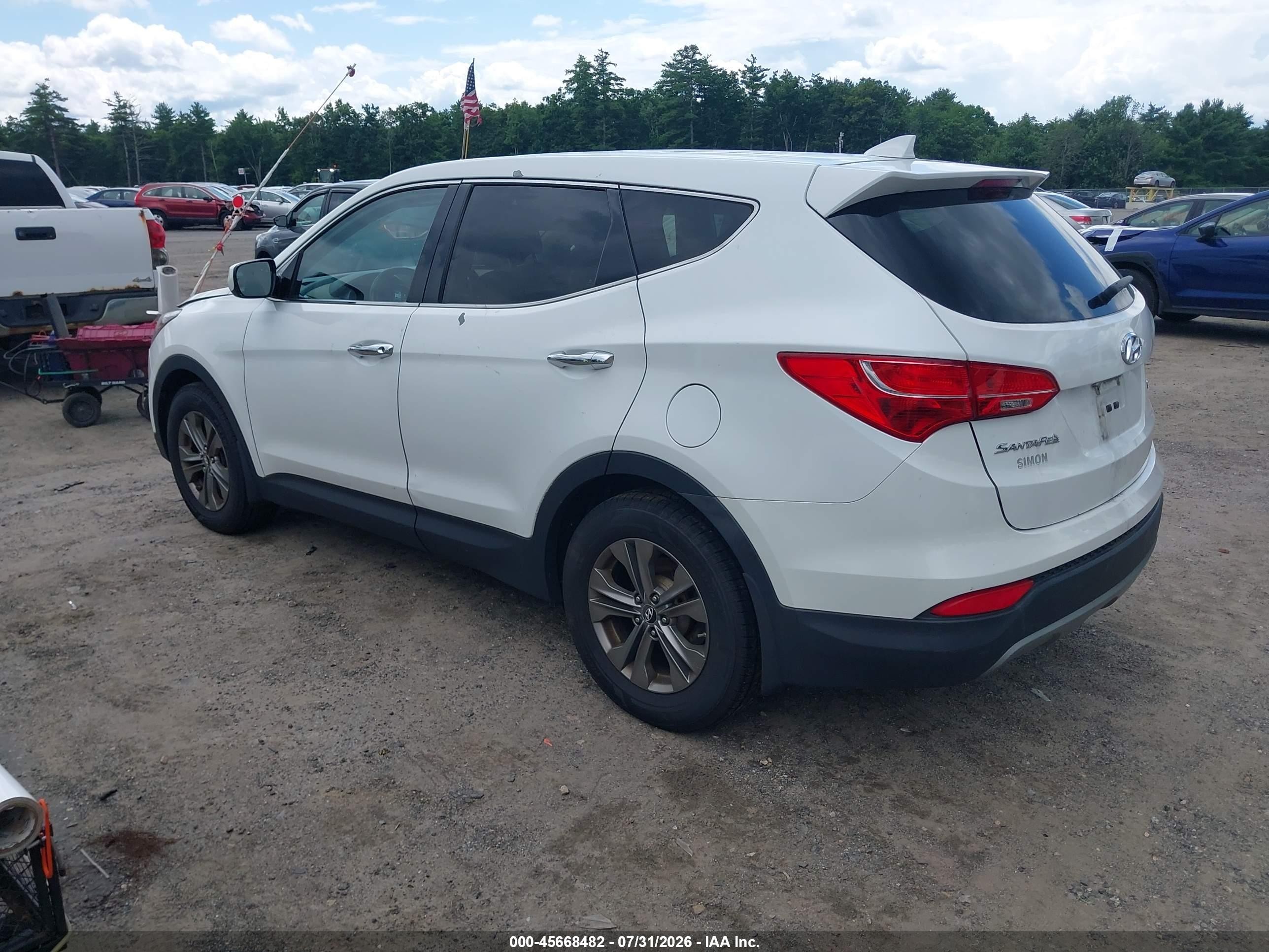 2013 Hyundai Santa Fe Sport White vin: 5XYZT3LB4DG033919