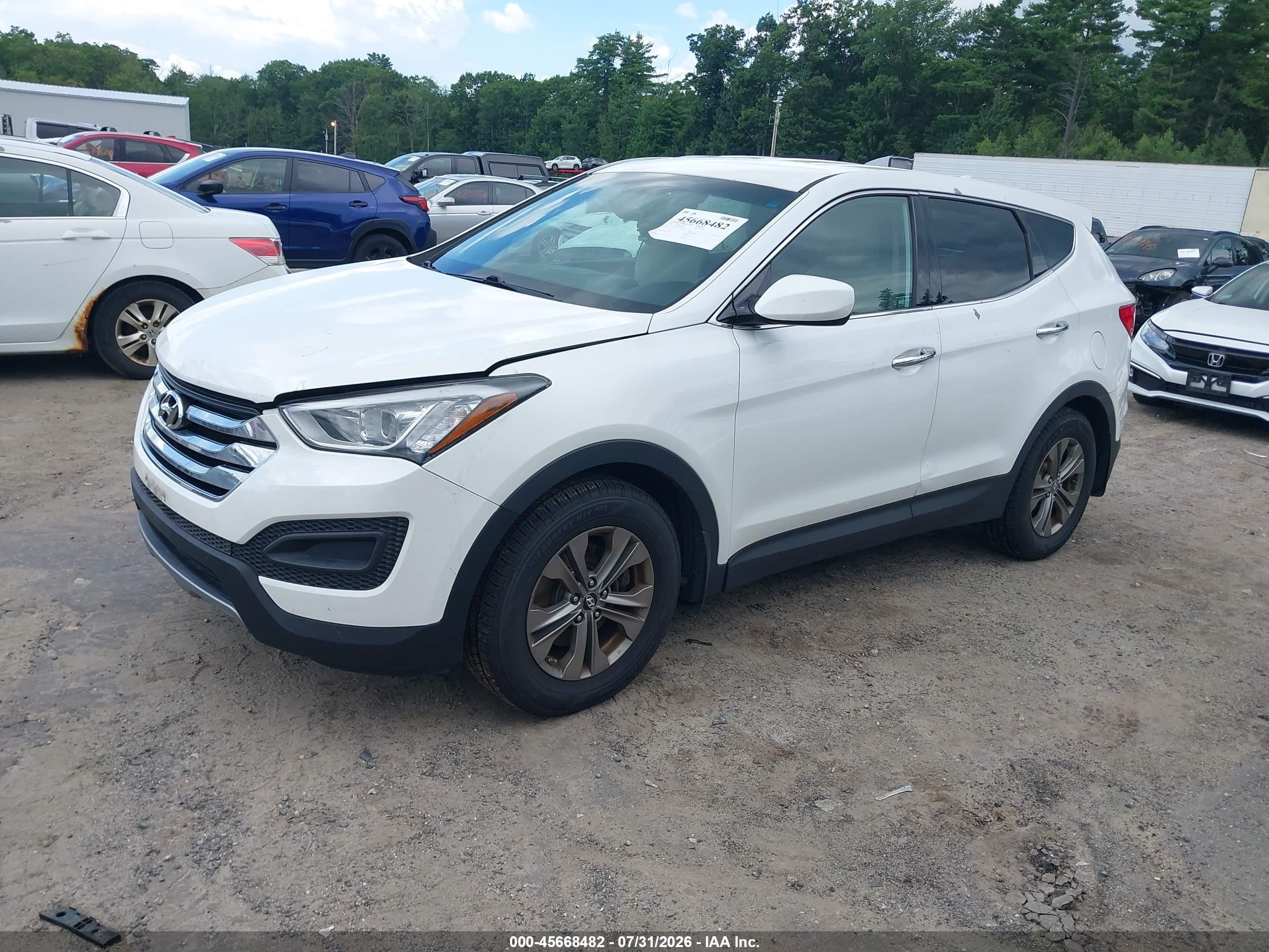 2013 Hyundai Santa Fe Sport White vin: 5XYZT3LB4DG033919