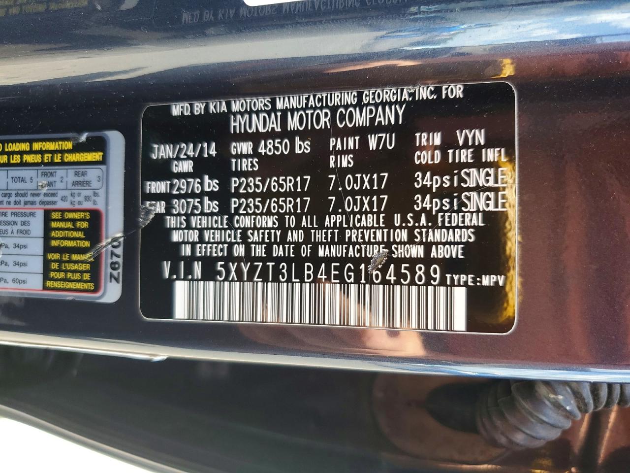 2014 Hyundai Santa Fe Sport 2.4l Серый vin: 5XYZT3LB4EG164589