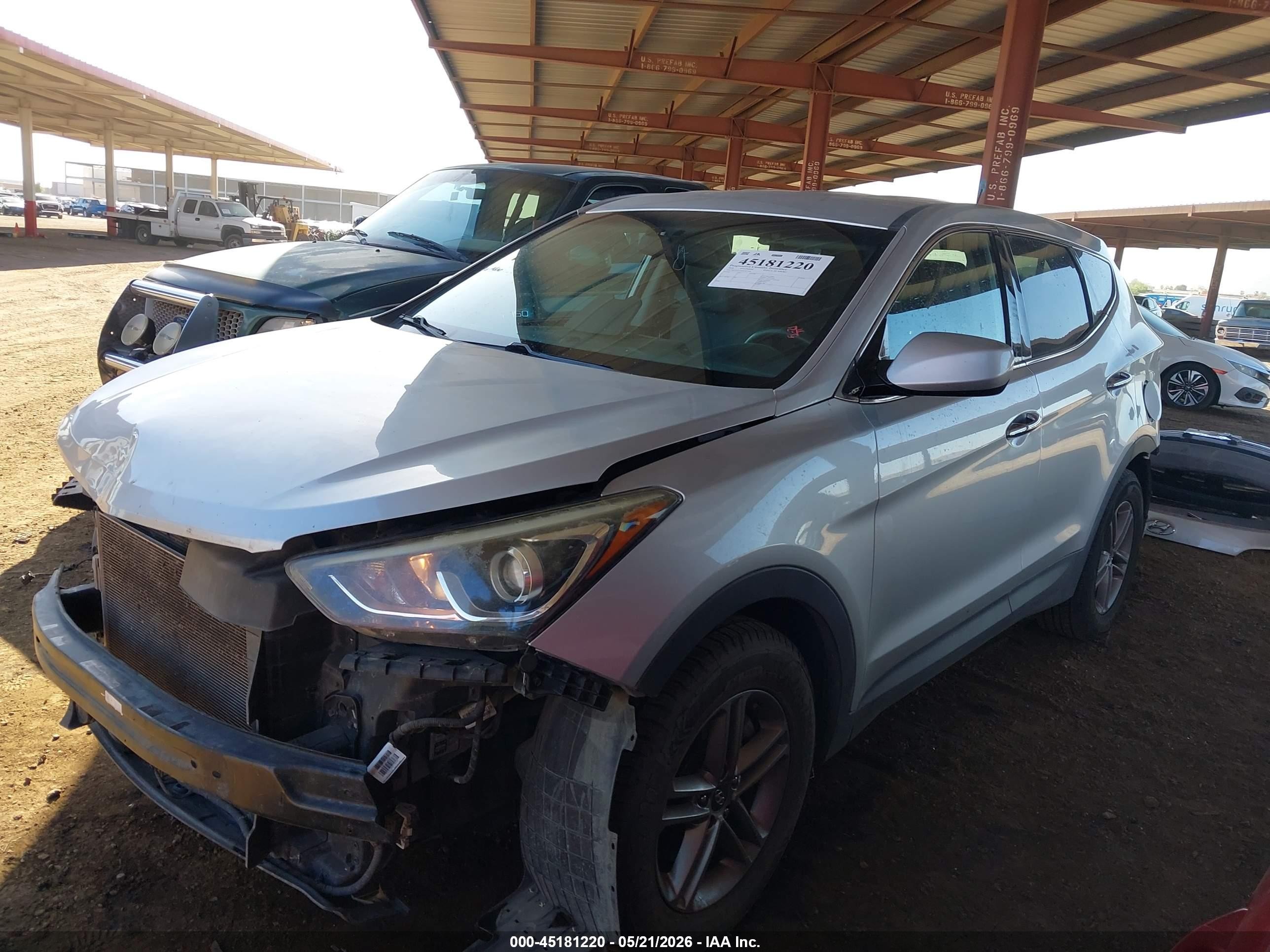 2018 Hyundai Santa Fe Sport 2.4l Silver vin: 5XYZT3LB4JG567546