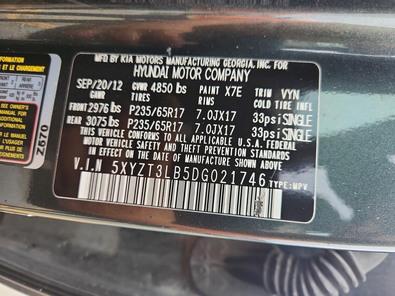 2013 Hyundai Santa Fe Sport 2.4l Green vin: 5XYZT3LB5DG021746