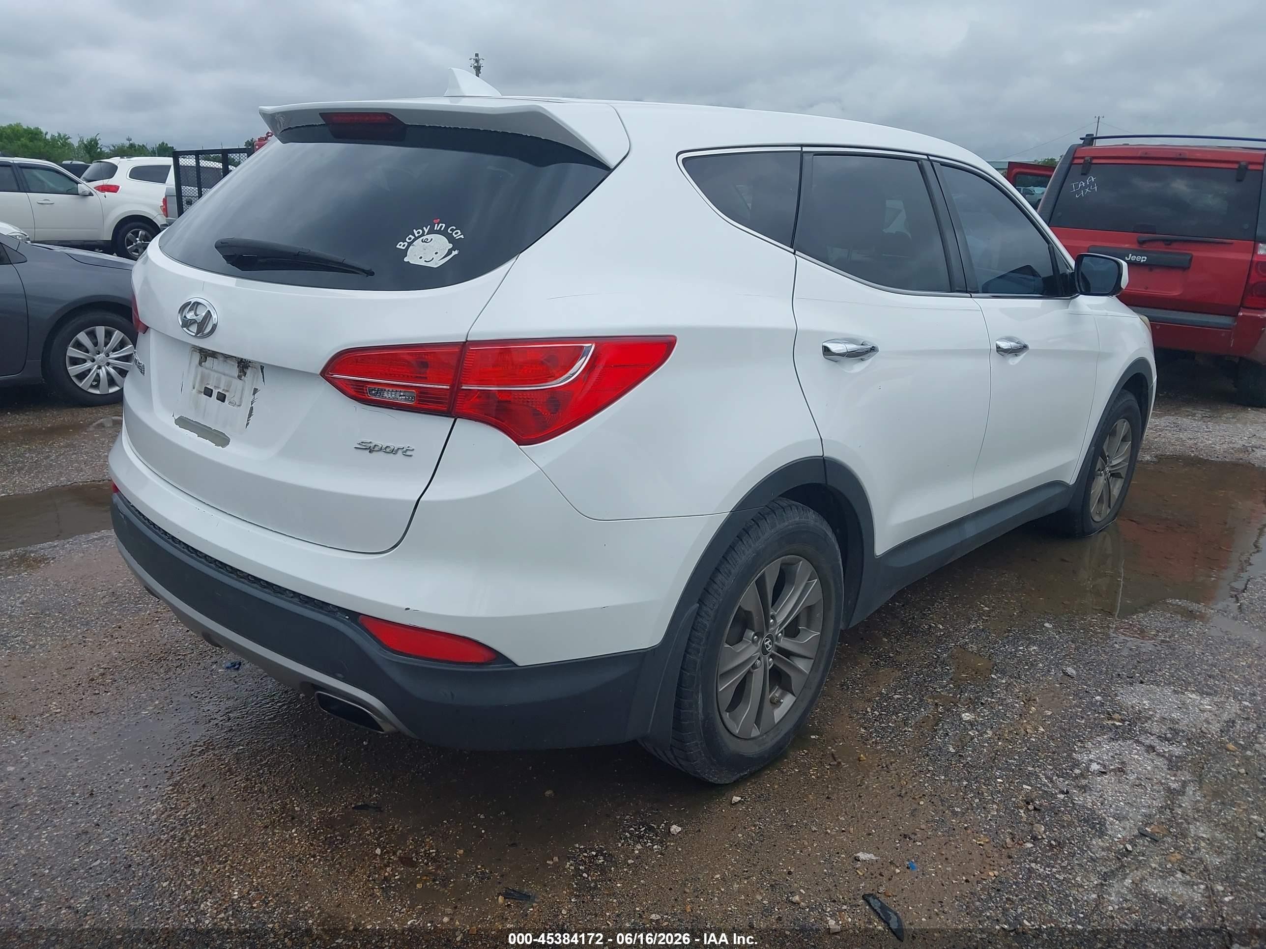2014 Hyundai Santa Fe Sport 2.4l White vin: 5XYZT3LB5EG158784