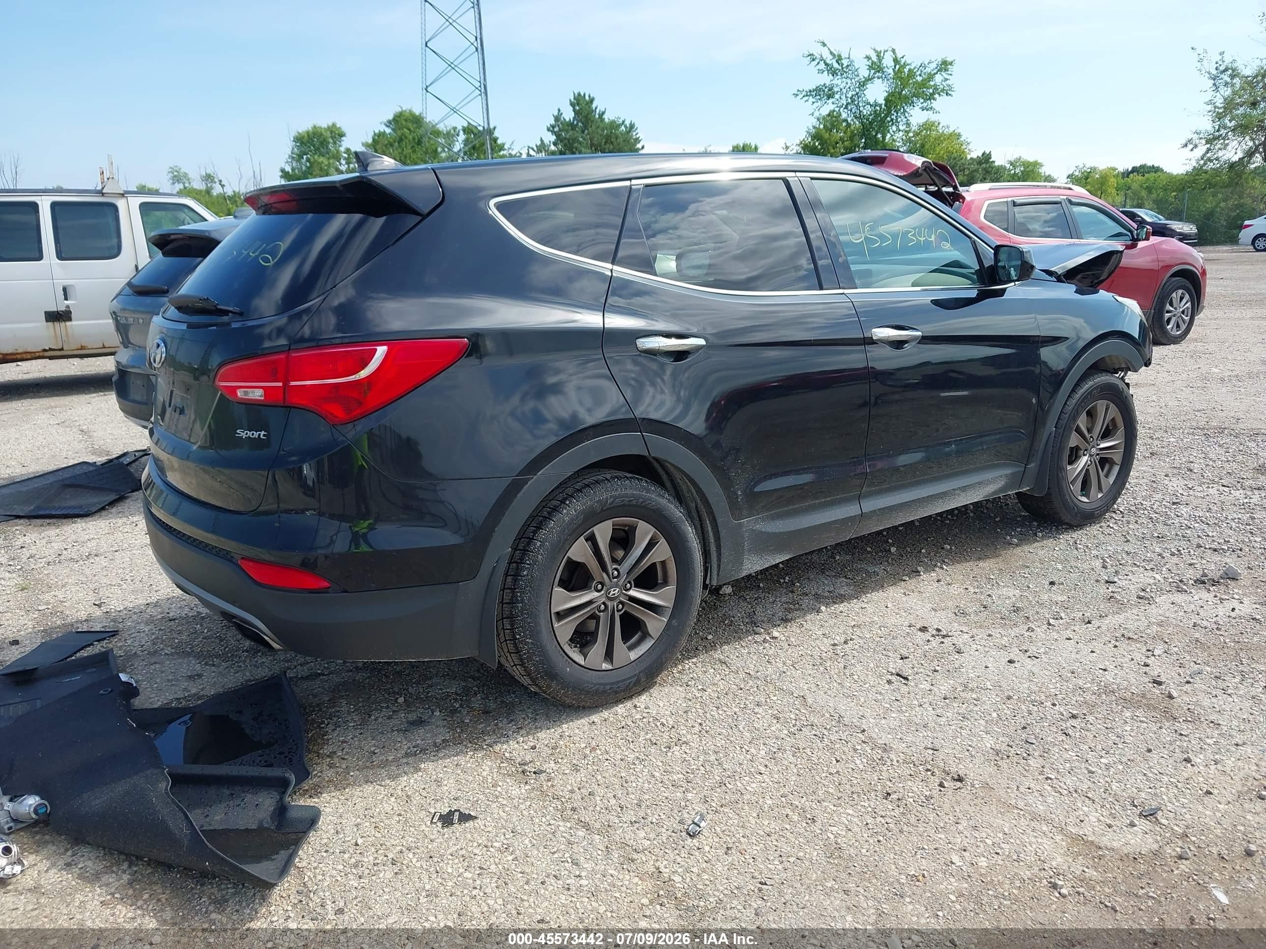 2013 Hyundai Santa Fe Sport Black vin: 5XYZT3LB6DG037907