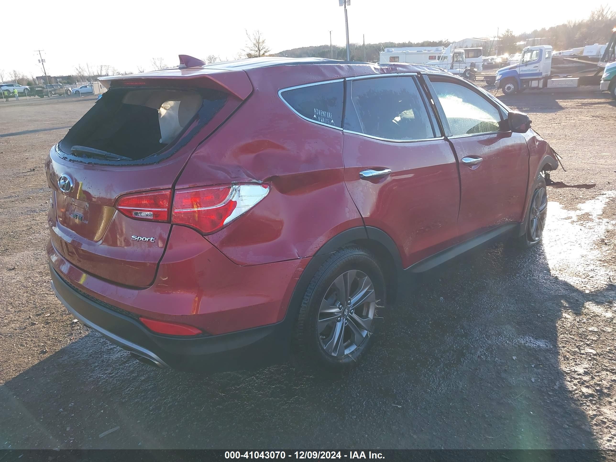 2013 Hyundai Santa Fe Sport Red vin: 5XYZT3LB6DG072401