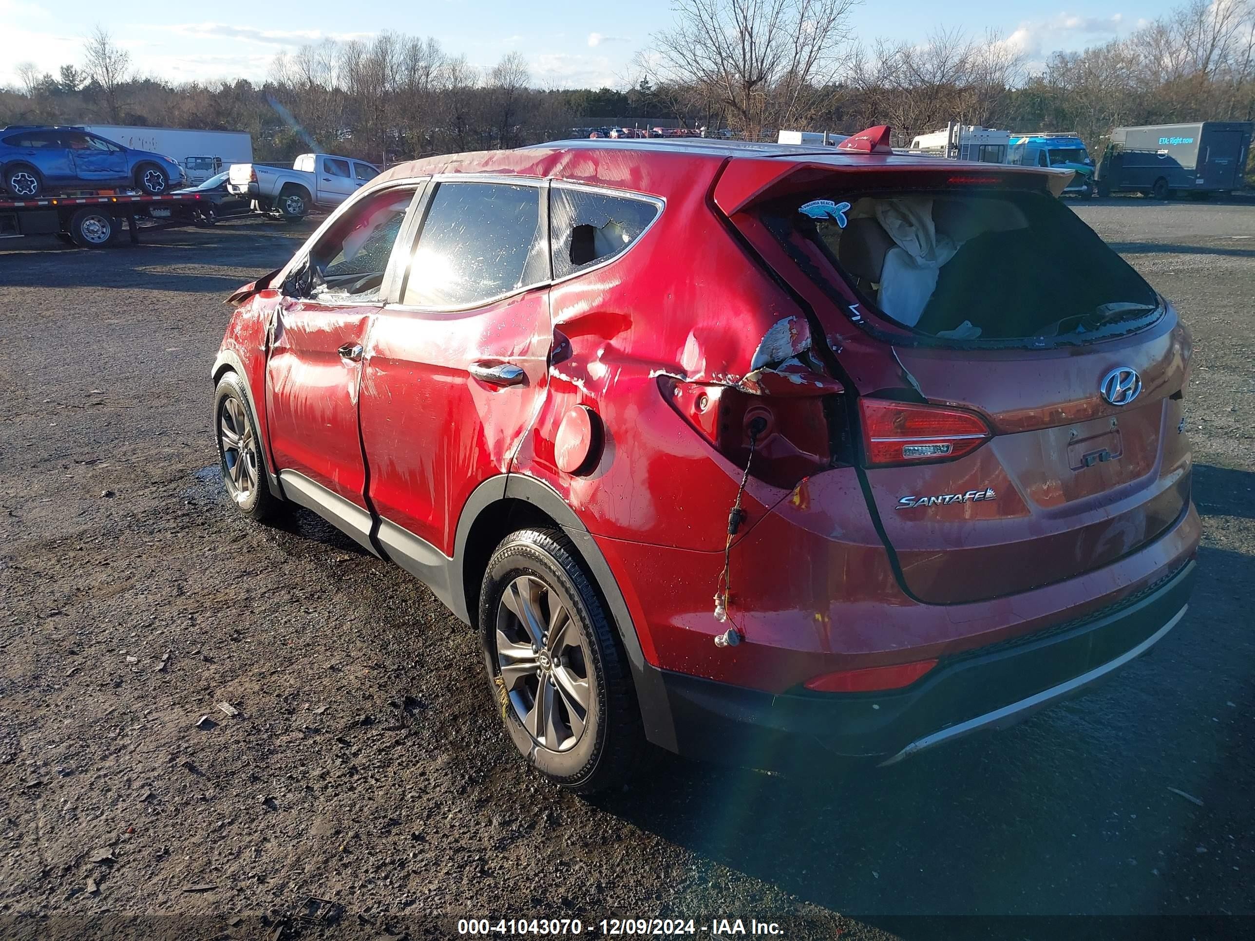 2013 Hyundai Santa Fe Sport Red vin: 5XYZT3LB6DG072401
