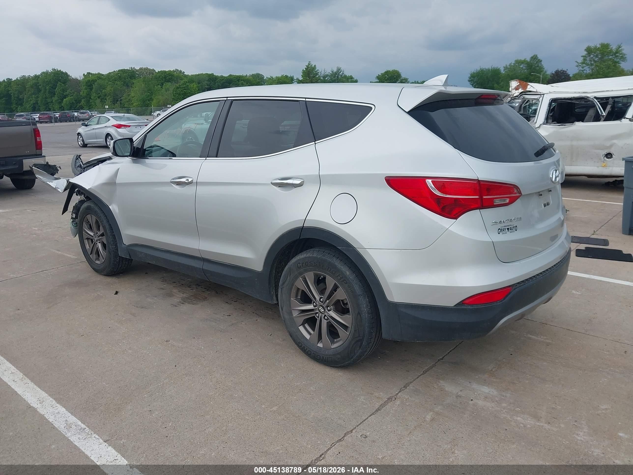2013 Hyundai Santa Fe Sport Gray vin: 5XYZT3LB7DG020906