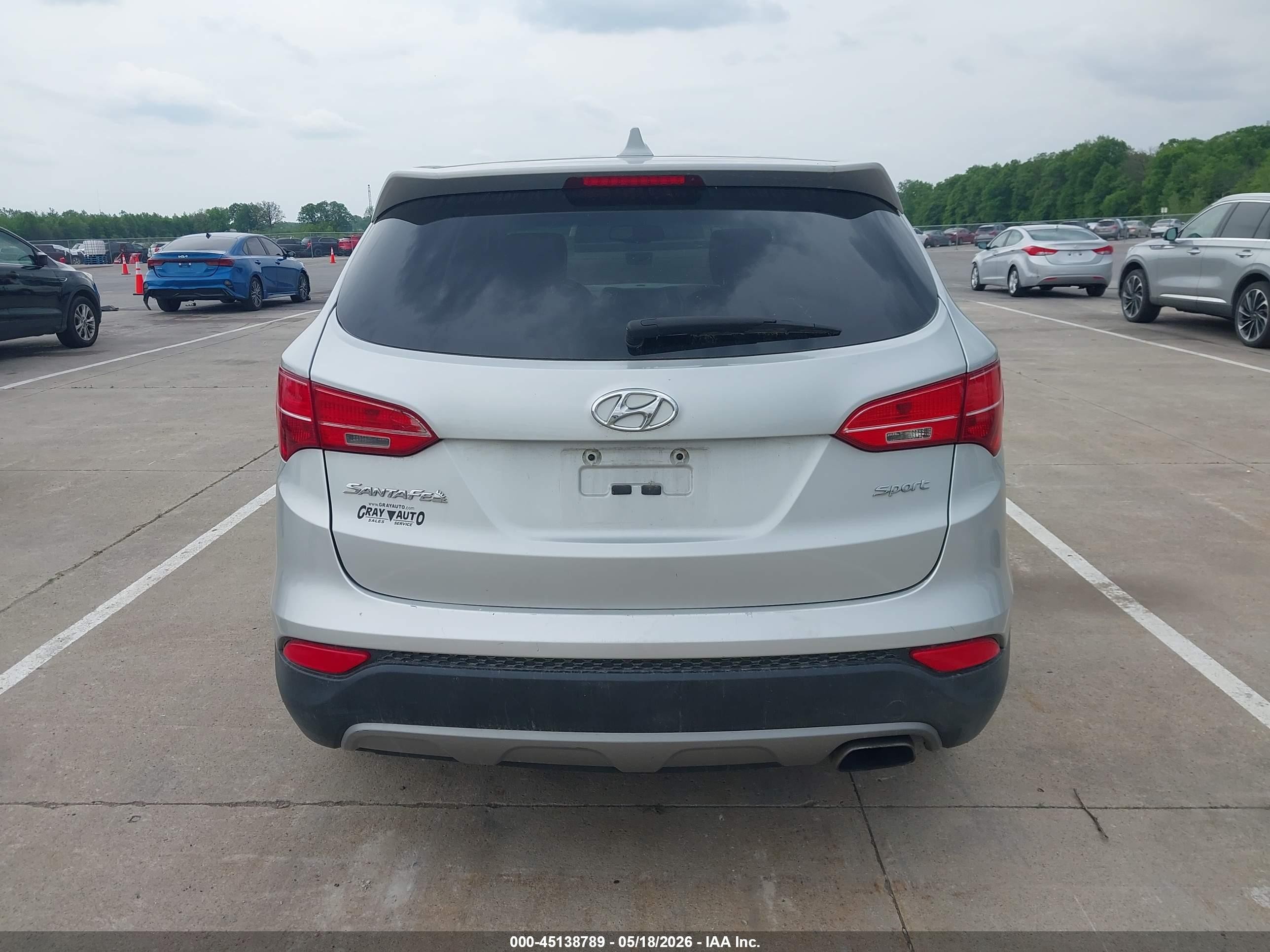 2013 Hyundai Santa Fe Sport Gray vin: 5XYZT3LB7DG020906