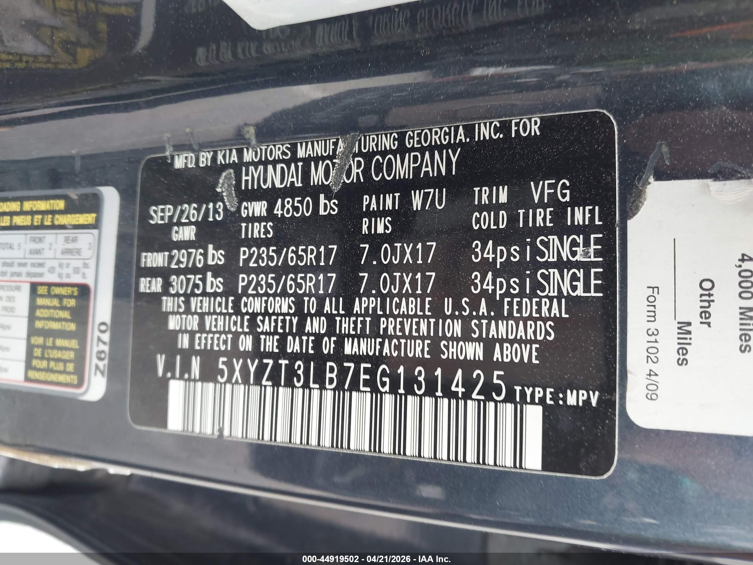 2014 Hyundai Santa Fe Sport 2.4l Gray vin: 5XYZT3LB7EG131425