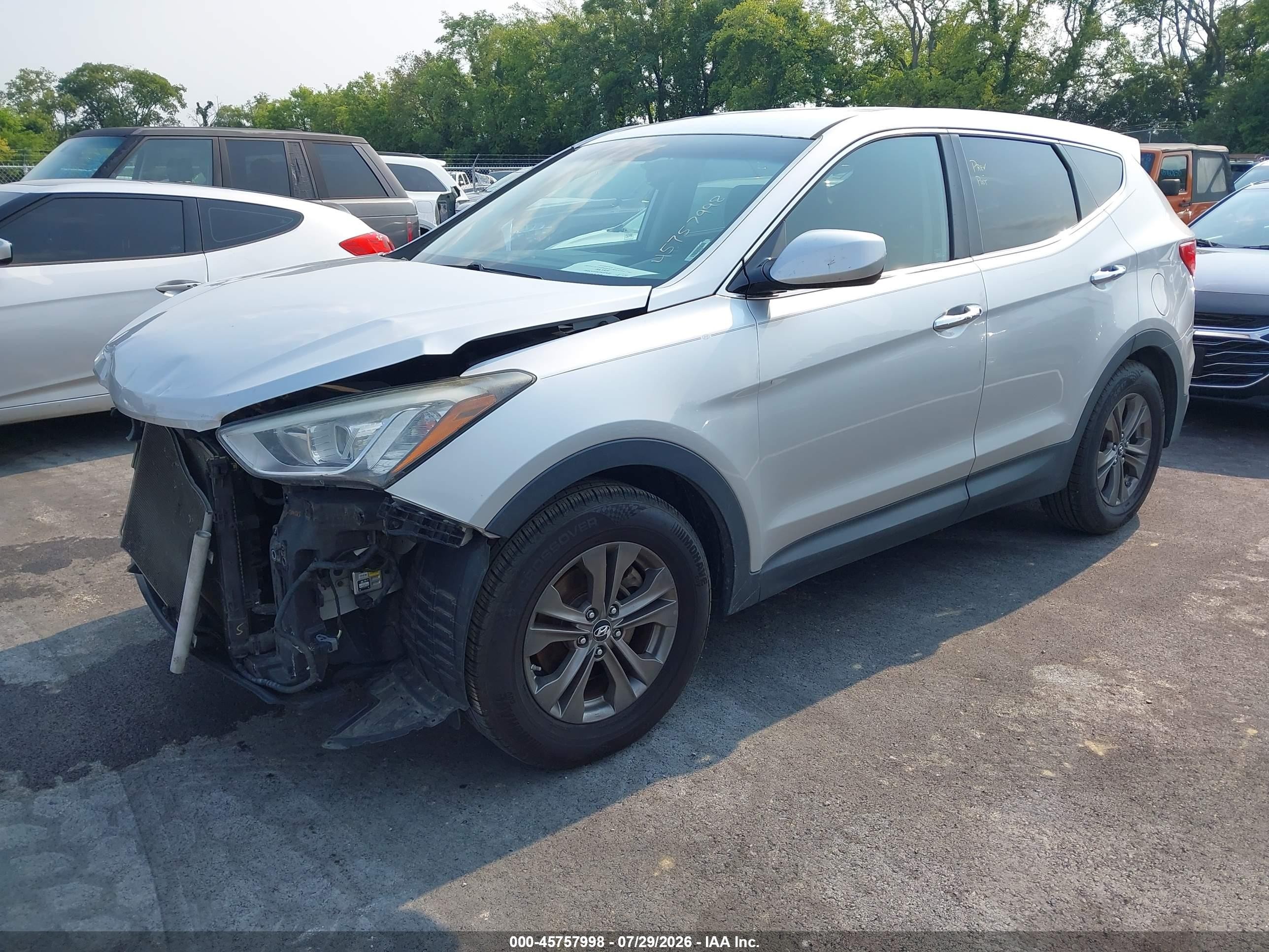 2014 Hyundai Santa Fe Sport 2.4l Gray vin: 5XYZT3LB7EG203658