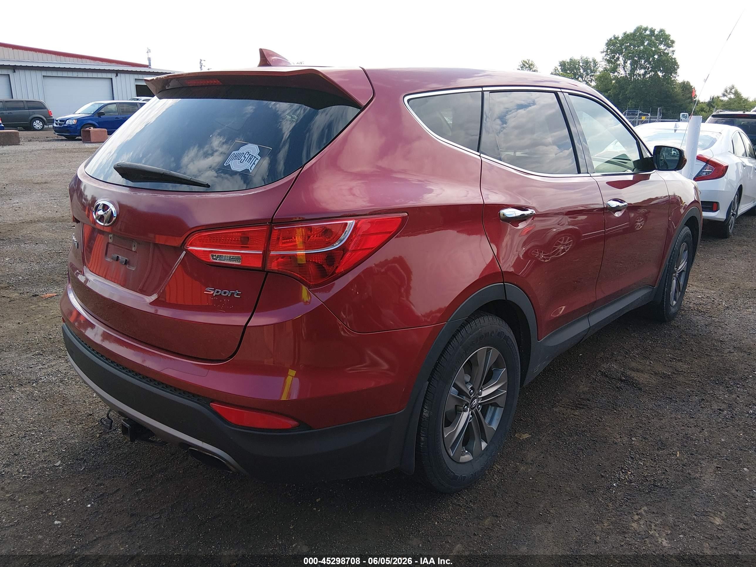 2014 Hyundai Santa Fe Sport 2.4l Red vin: 5XYZT3LB8EG205371